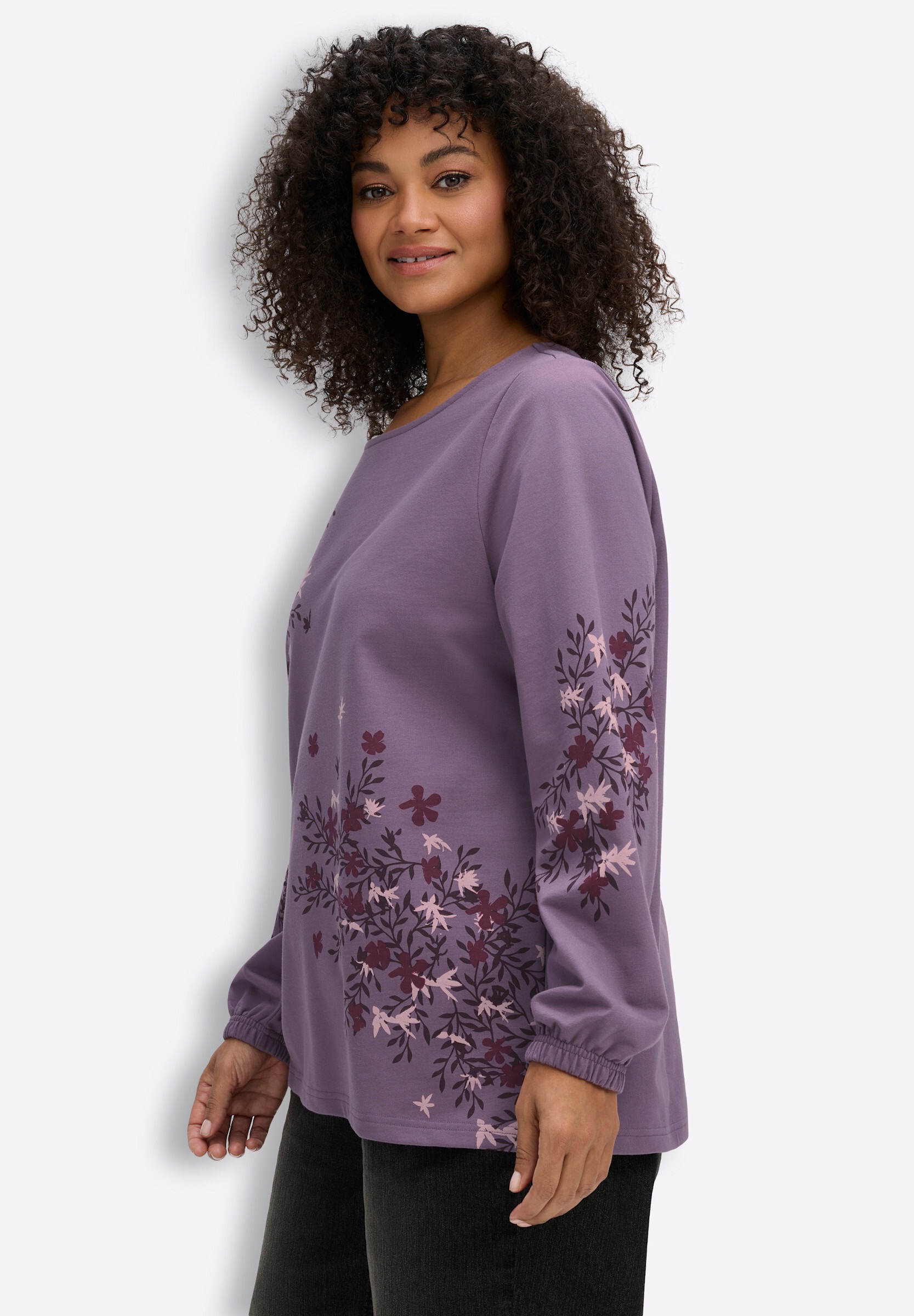 Sheego Sweatshirt »Sweatshirt Sweatshirt mit Blumenprints«
