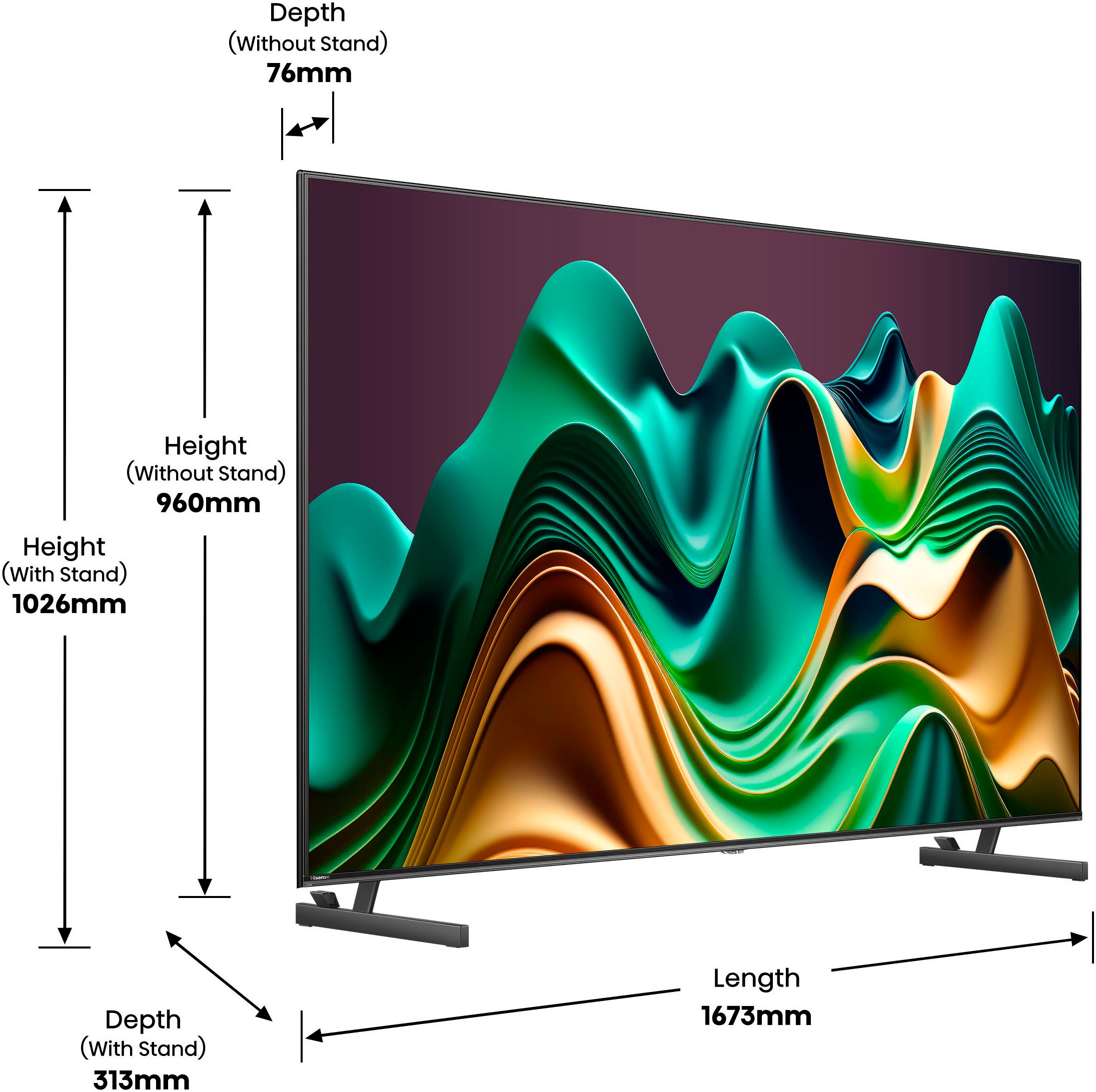 Hisense Mini-LED-Fernseher »75U6NQ«, 4K Ultra HD, Smart-TV, 4KUHD, ULED, Mini LED