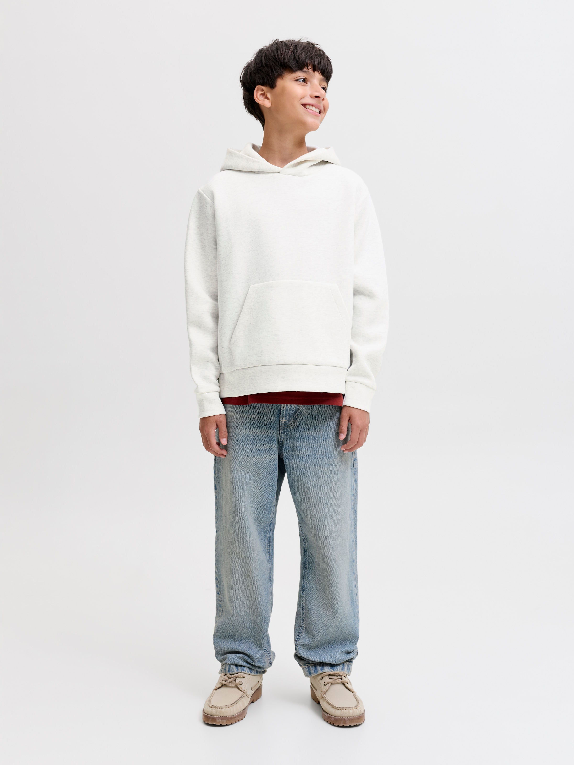 Jack & Jones Junior Kapuzensweatshirt »JJEBARRON SWEAT HOOD NOOS JNR«, Materialmix, locker geschnitten
