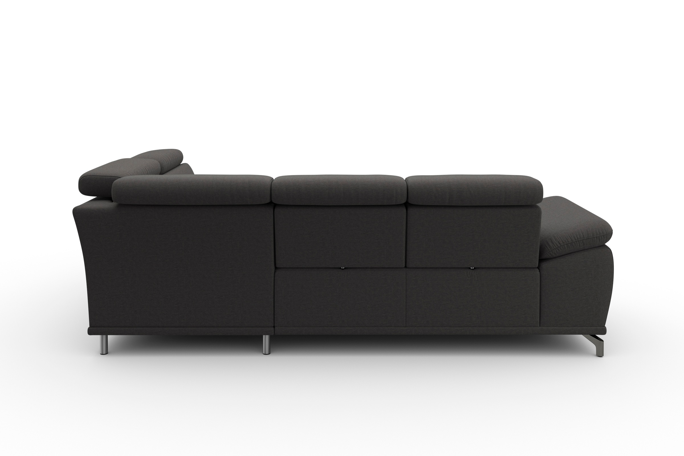 sit&more Ecksofa »Cabrio L-Form, B: 274 cm, mit Sitztiefen-, Arm- & Kopfteilverstellung«, 3 Nierenkissen, Federkern, optional Bettfunktion und Stauraum