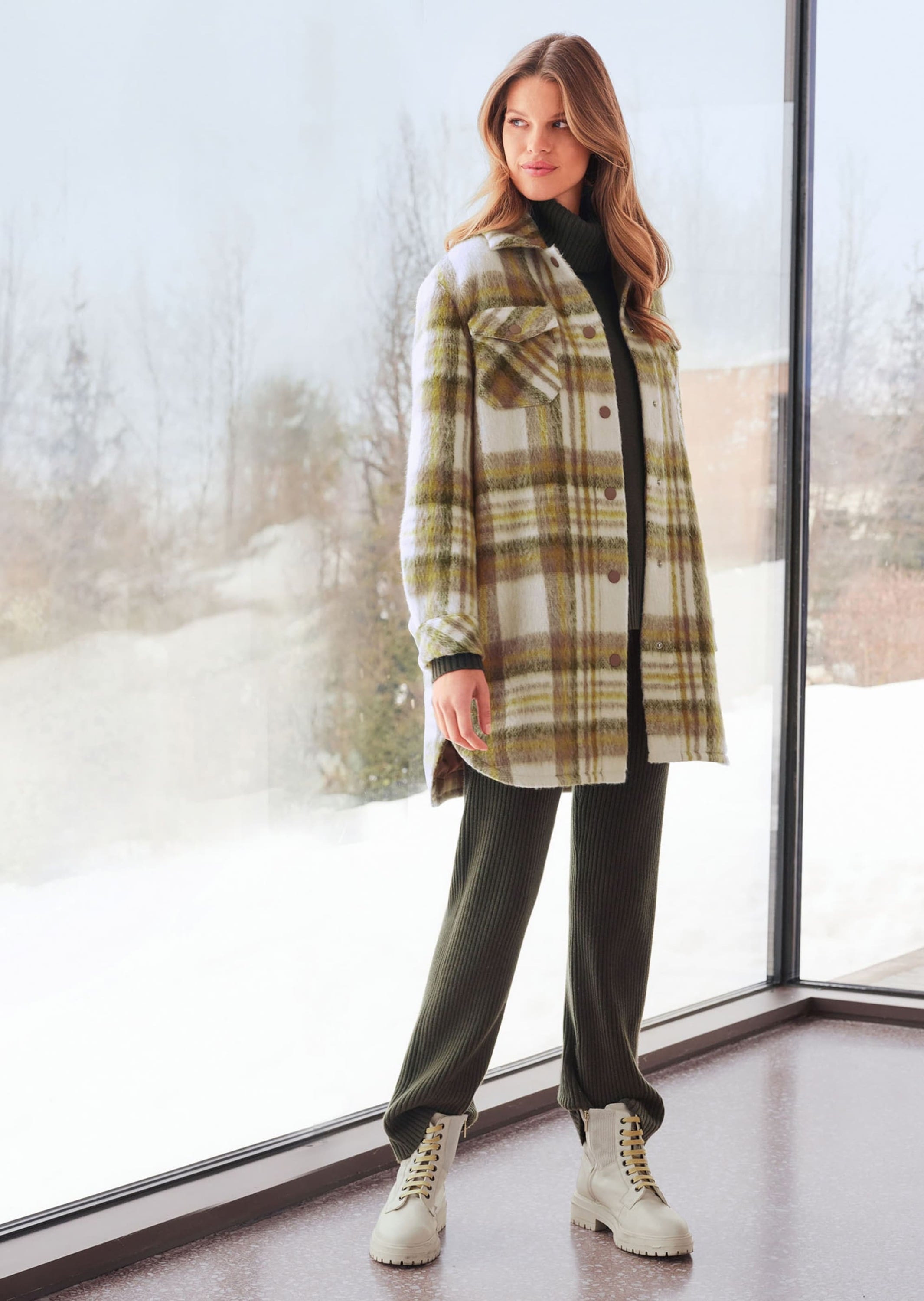 MADELEINE Outdoorjacke »Jacke Lange Hemdjacke mit Karo-Muster«