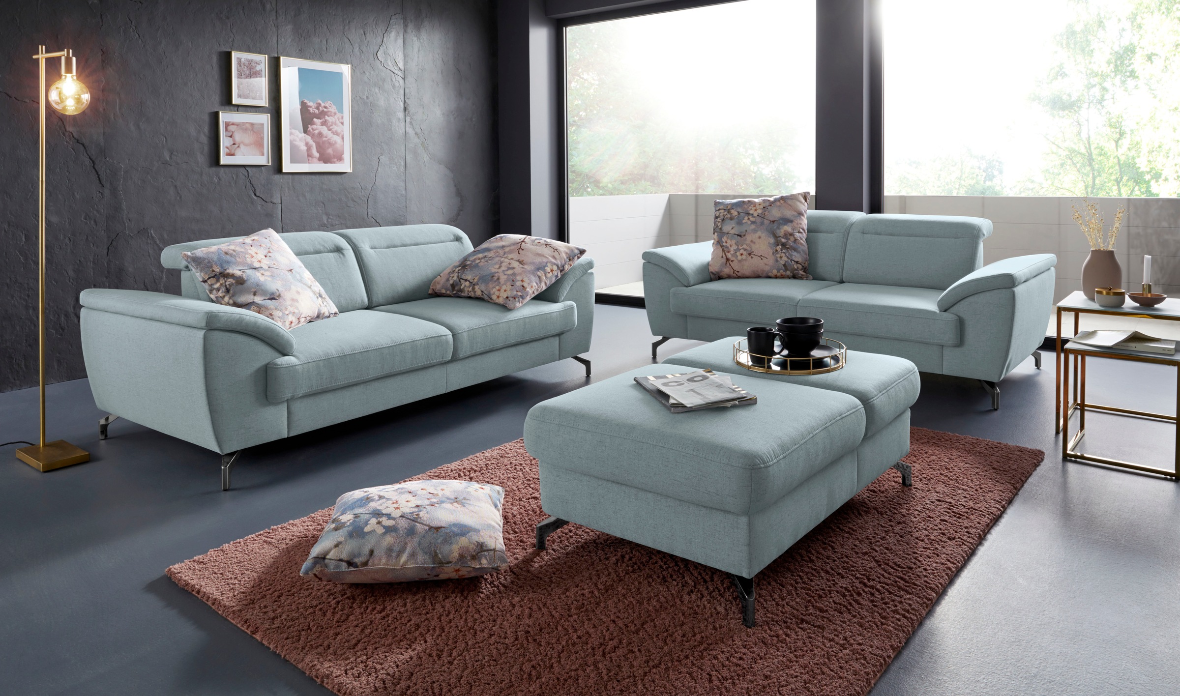 sit&more Hocker »Percy«, Fußhöhe 12 cm, mit Klappfunktion, wahlweise in 2 Fußfarben