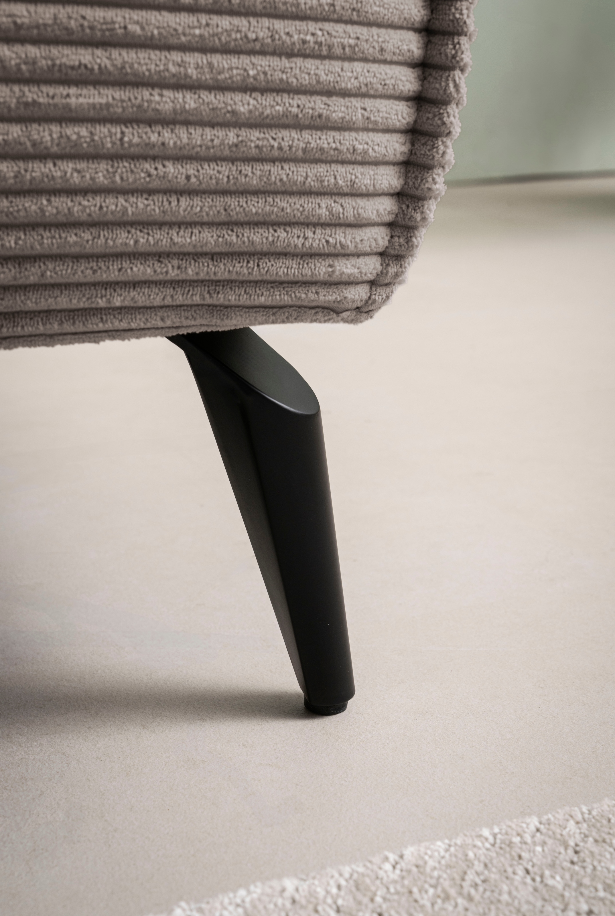 andas Ecksofa »TVINNU, L-Form in Cord, Sofa«, wahlweise Recamiere rechts/links, schwarze Füße, bequemer Sitzkomfort