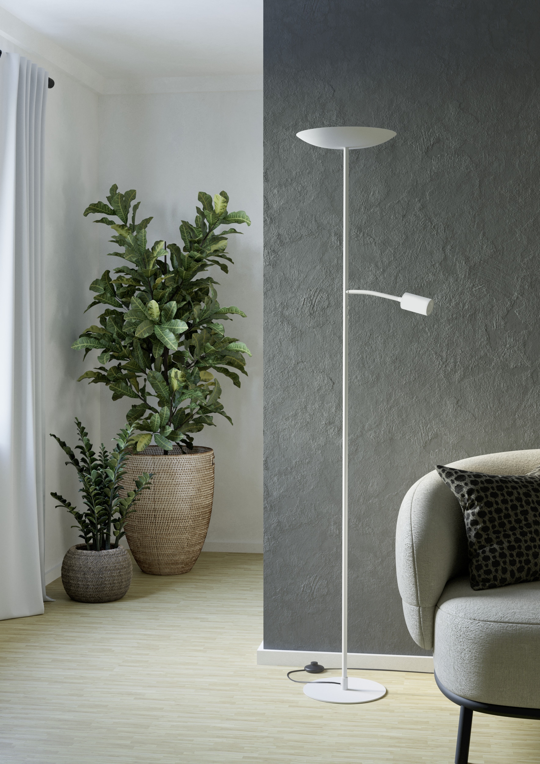 EGLO Stehlampe »CONIVARINO Stehlampe - Stahl - LED;LED - 26,5W;1X4W - IP20« LED-Modul 1 Stk. Warmweiß Standleuchte, Leselampe, Wohzimmer, Schlafzimmer, H170 x Ø32 cm