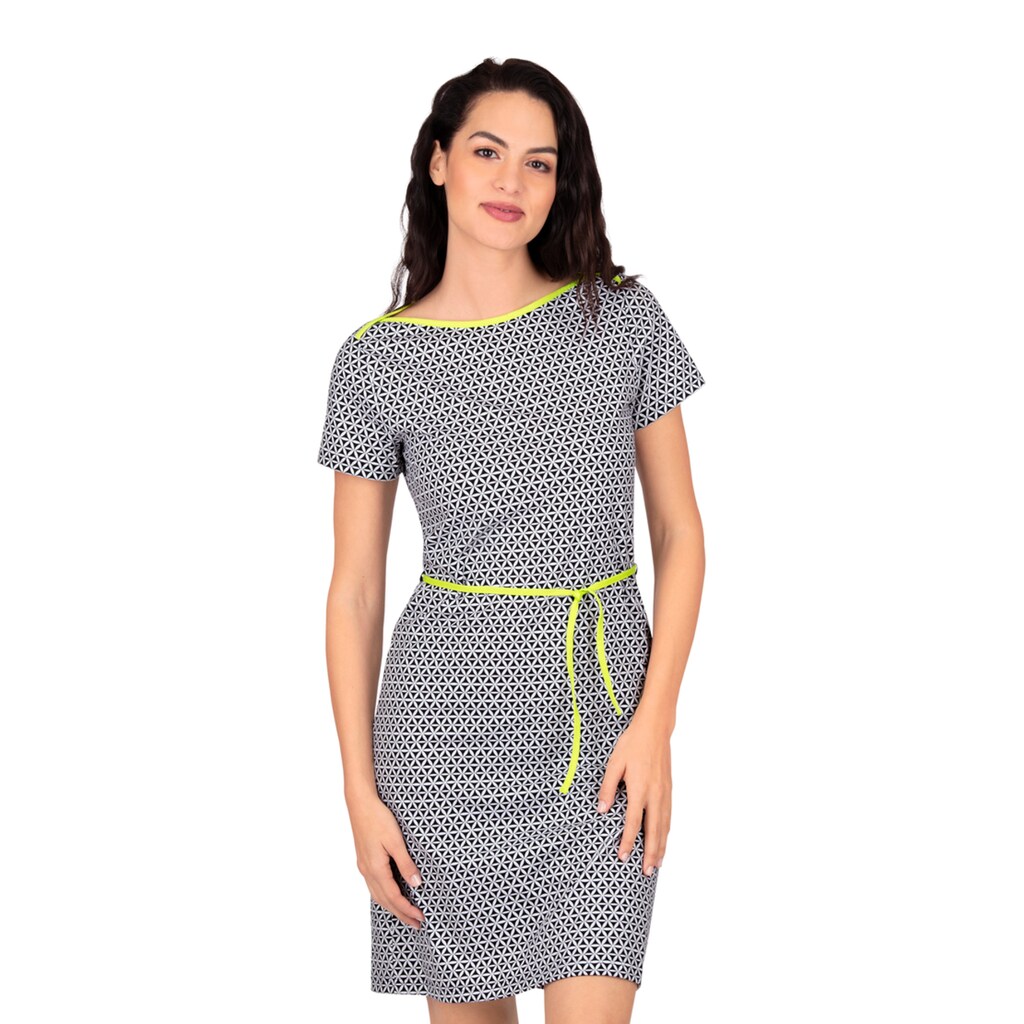 Trigema Jerseykleid »TRIGEMA Kurzärmeliges Kleid mit Retro-Muster«