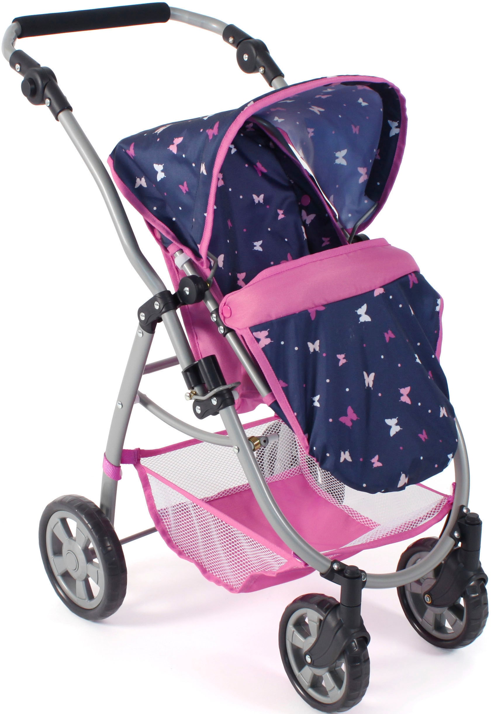 CHIC2000 Kombi-Puppenwagen »Emotion 2.0 Butterfly, rosa«, inkl. Babywanne, Sportwagenaufsatz und Autositz