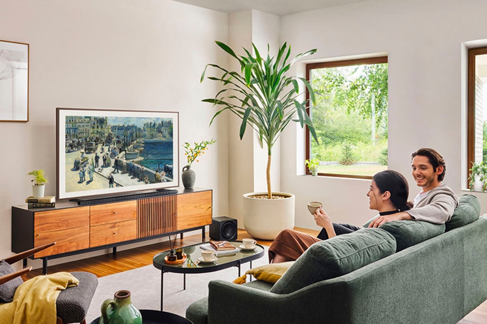 Samsung QLED-Fernseher »GQ65LS03DAU«, 4K Ultra HD, Smart-TV, The Frame, Mattes Display, Art Mode, Austauschbare Rahmen, Dolby Atmos