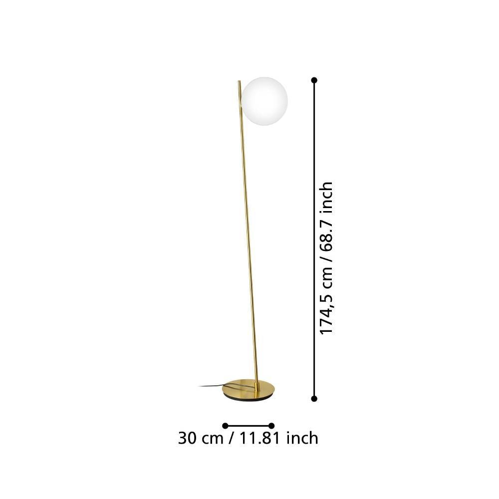 EGLO Stehlampe »RONDO 4«, 1 flammig-flammig, Standleuchte, Stehleuchte aus Metall und Glas, E27 Fassung, 174,5 cm