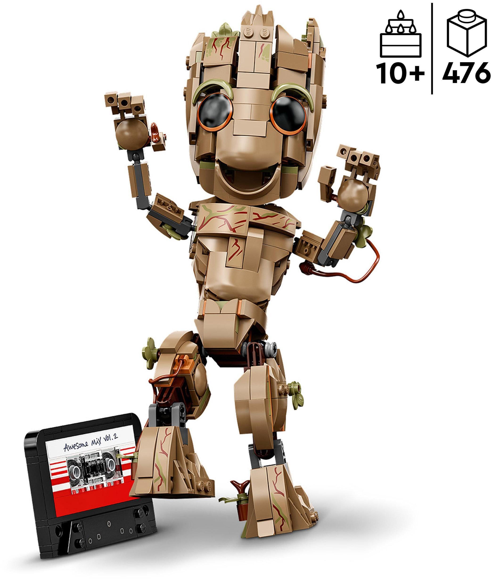 LEGO® Konstruktionsspielsteine »Ich bin Groot (76217), LEGO® Marvel«, (476 St.), Made in Europe