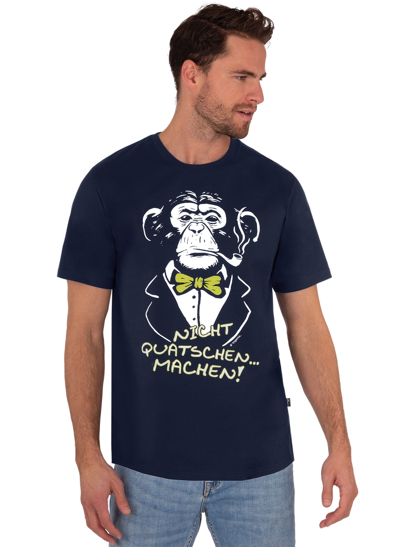 Trigema T-Shirt »TRIGEMA bei Spruch« mit T-Shirt Affen-Druckmotiv und
