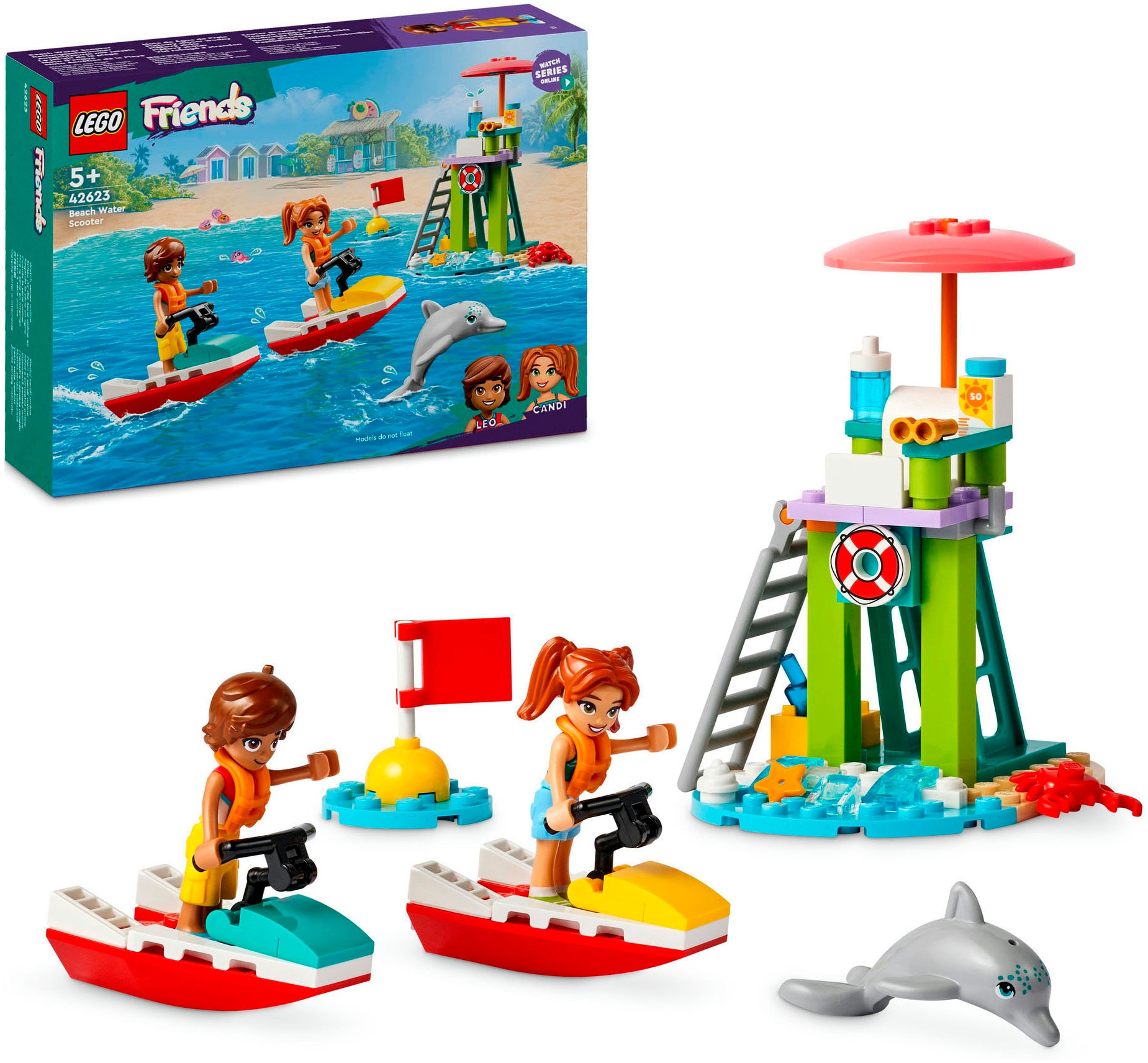 Konstruktionsspielsteine »Rettungsschwimmer Aussichtsturm mit Jetskis (42623), LEGO...