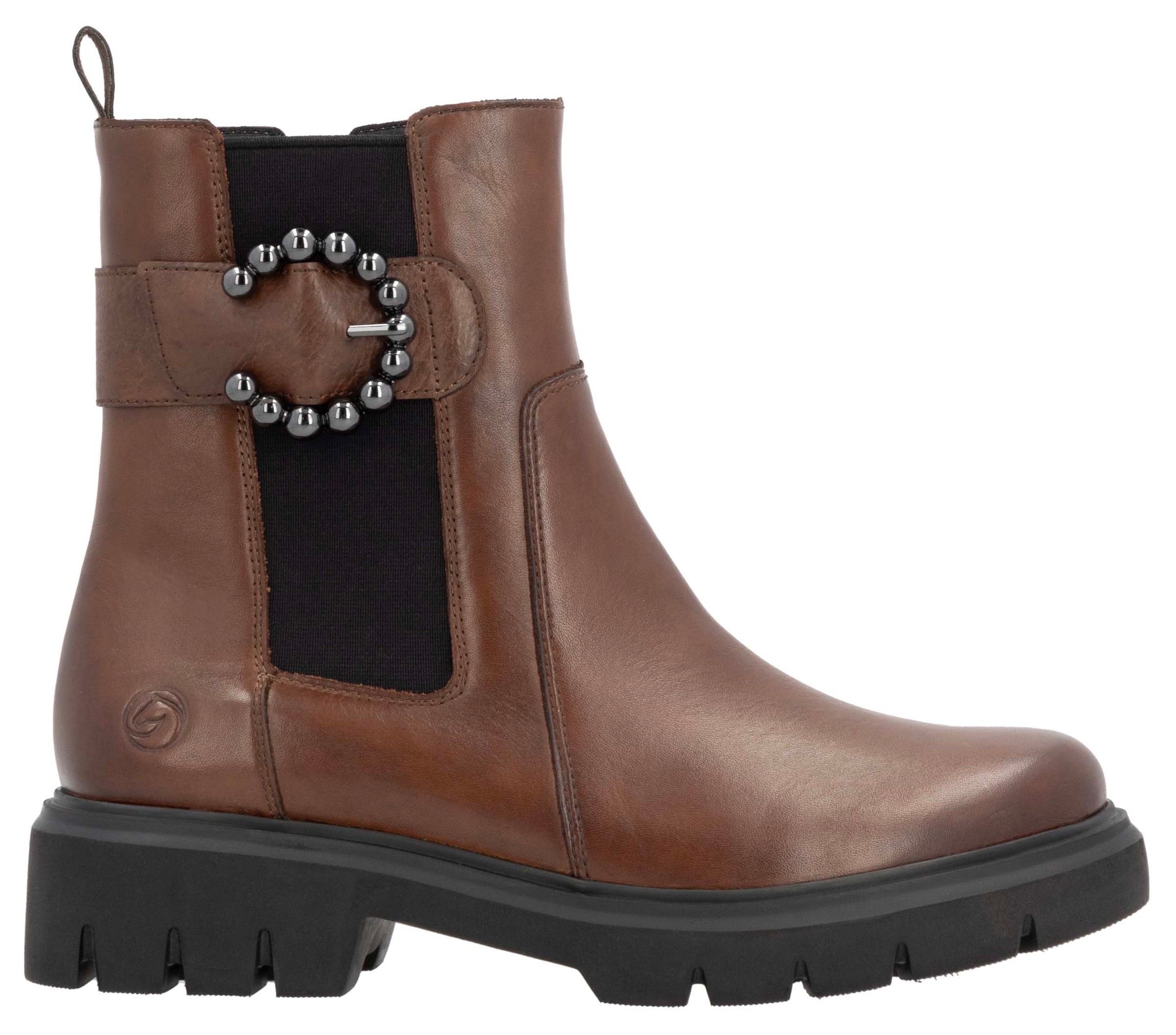 Remonte Chelseaboots, Blockabsatz, Businessmode, Stiefelette mit schöner Zierschnalle