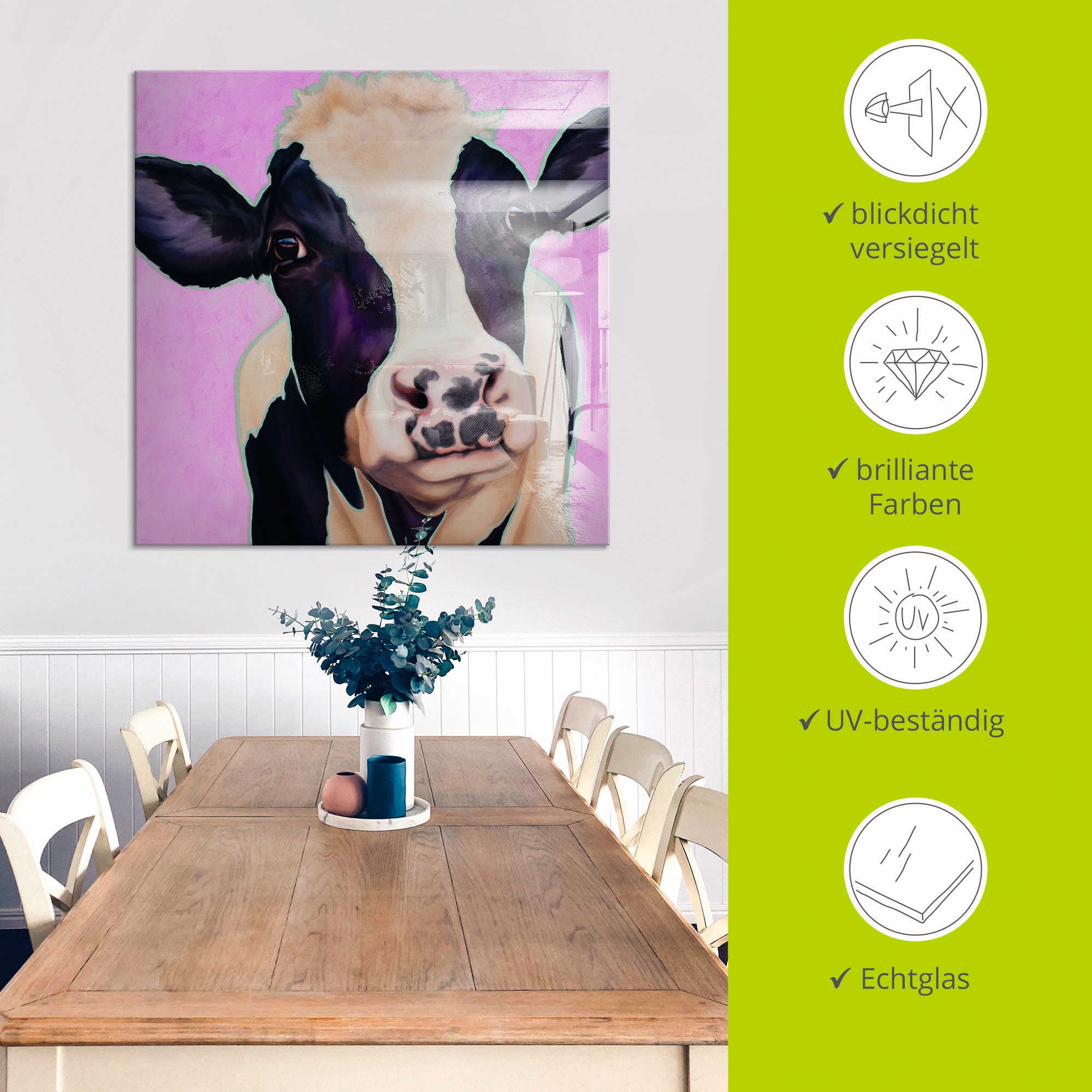 Artland Glasbild »Kuh Lotte« Haustiere 1 Stk. tlg. in verschiedenen Größen