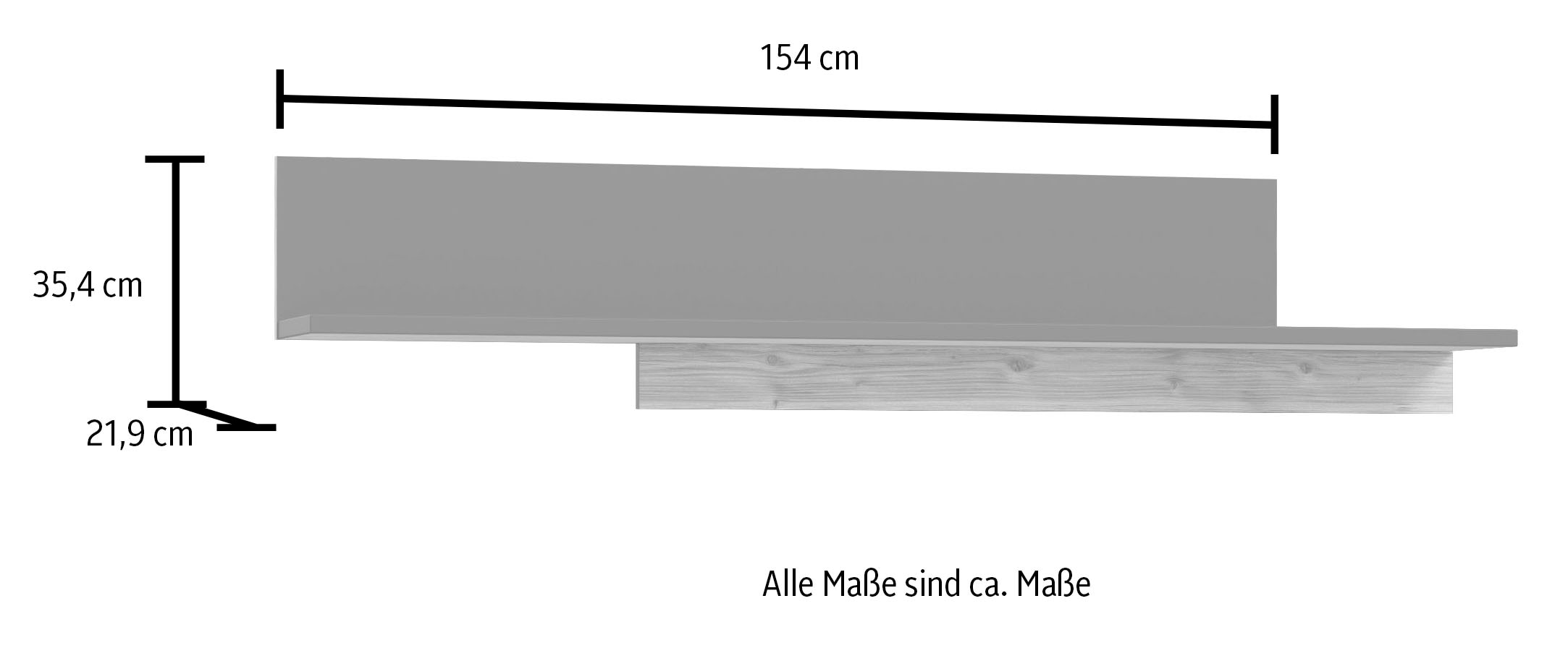FORTE Wandregal »Hayato«, Breite ca. 154 cm