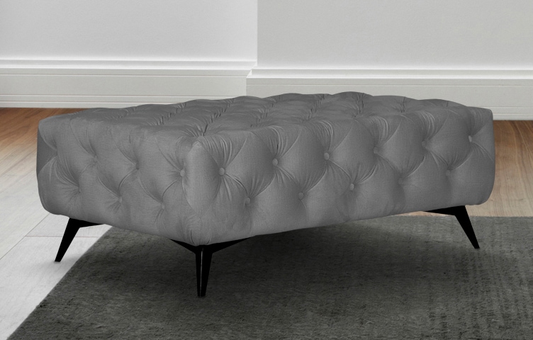 Leonique Polsterhocker »Amaury«, Chesterfield-Optik, Breite 120cm, Fußfarbe wählbar