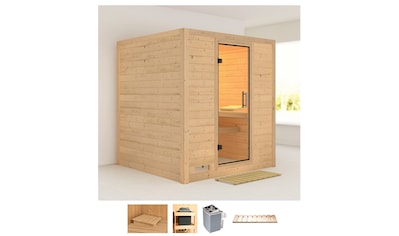 Karibu Sauna »Menja«, (Set), 9-kW-Ofen mit integrierter Steuerung kaufen