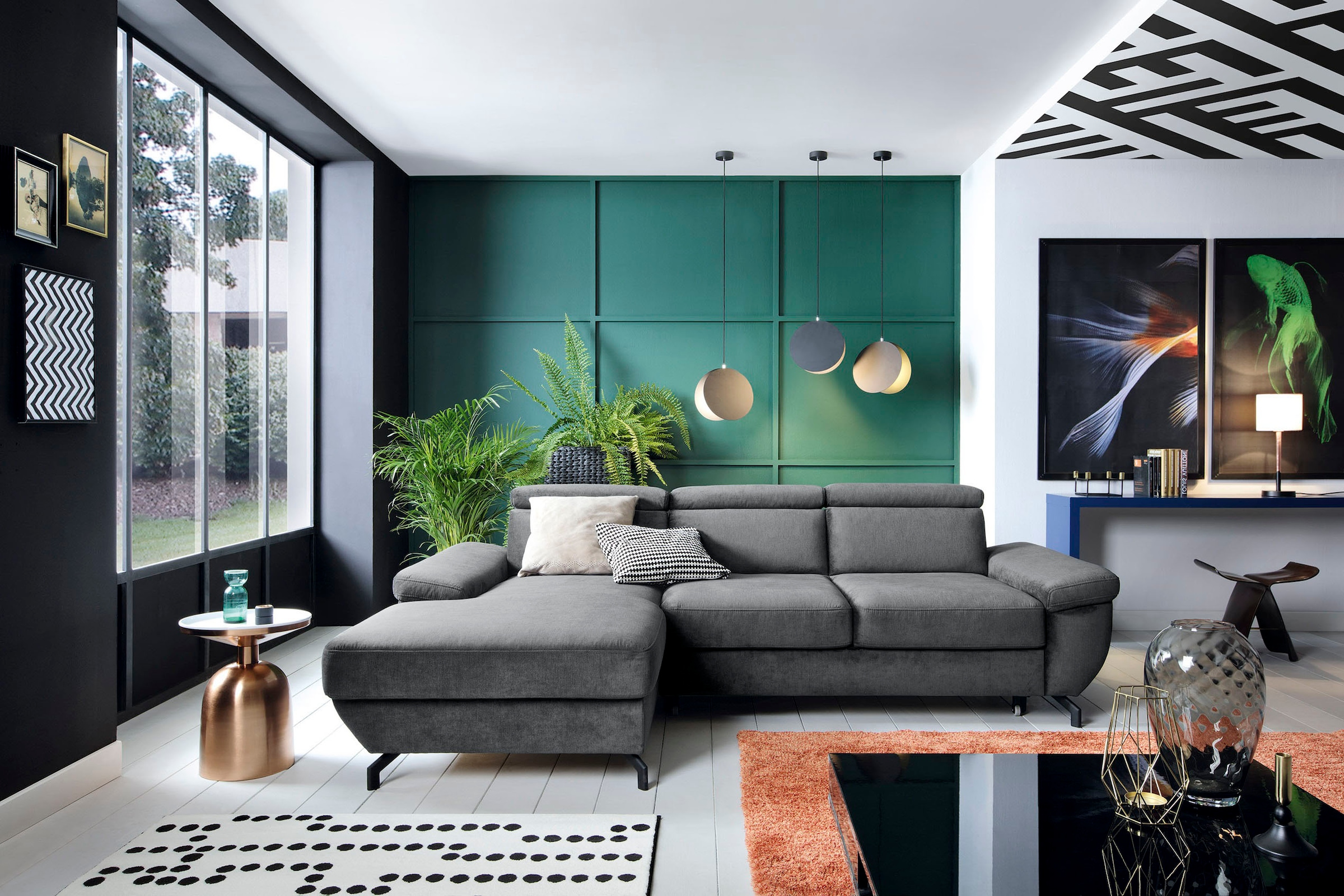 TRENDMANUFAKTUR Ecksofa »Rima, multifunktionales Sofa, L-Form,«, mit Bettfunktion, Bettkasten, Kopf- und Sitztiefenverstellung