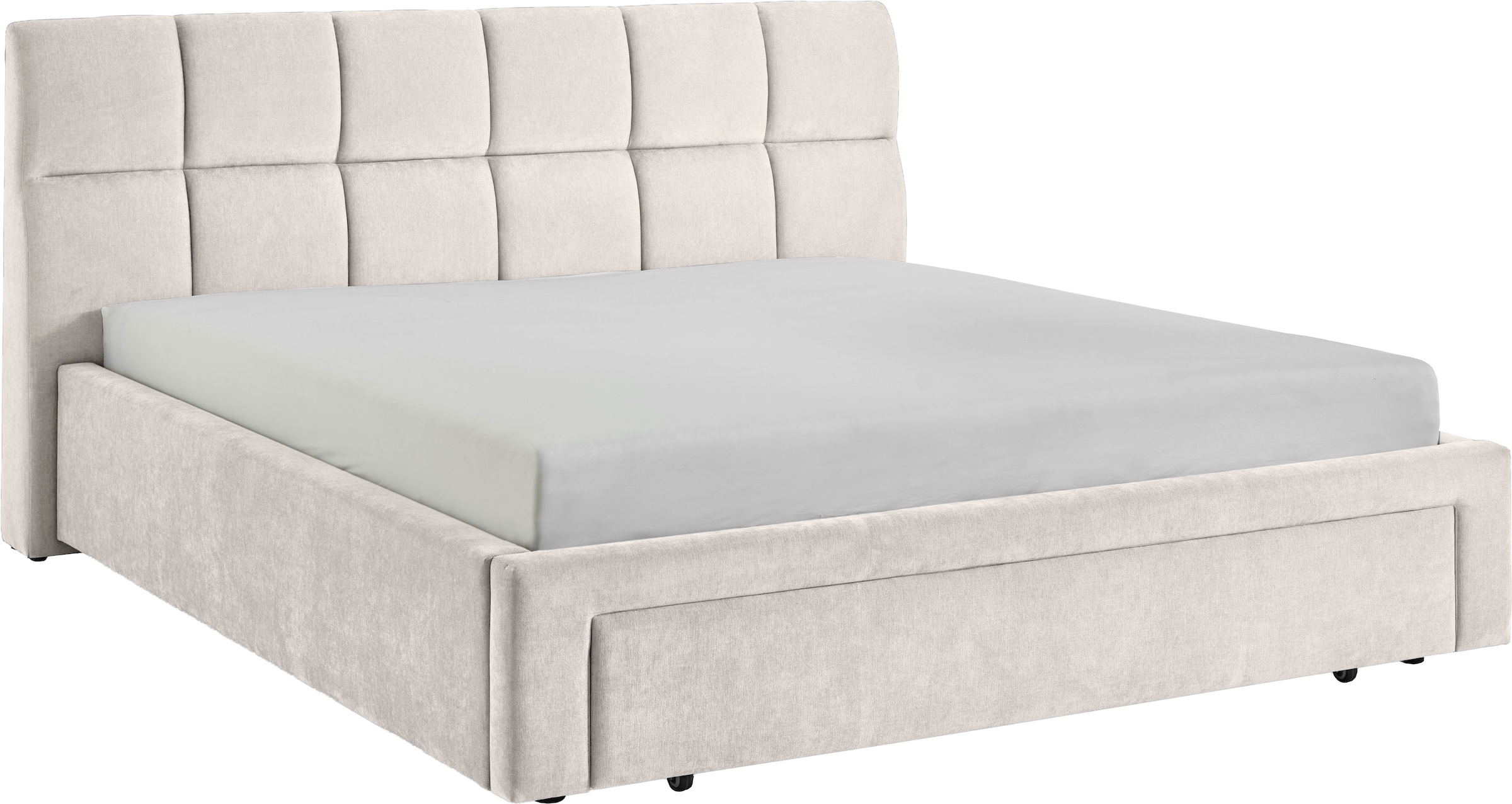 meise.möbel Polsterbett »Canyon, Breite 180cm, erhältlich in grau oder beige« inkl. Schubkasten im Fußteil - ideal als Hundebett nutzbar