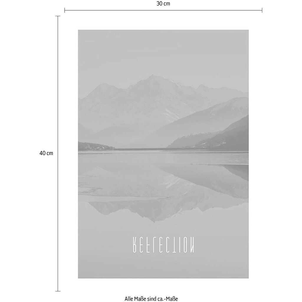 Komar Poster »Word Lake Reflection Steel«, Natur, (1 St.)