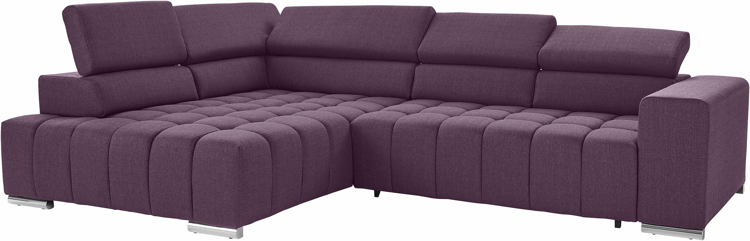 exxpo - sofa fashion Ecksofa »Elias, aktuelle Kreuzsteppung im Sitz, bequem, L-Form«, mit Kopf- bzw. Rückenverstellung, wahlweise mit Bettfunktion