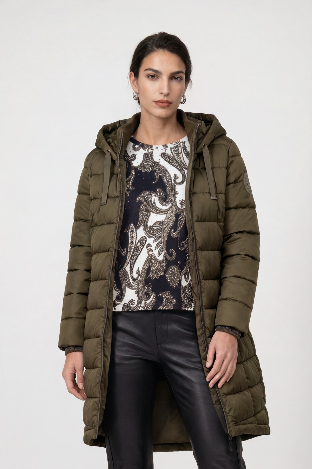Monari Steppmantel »Mantel Stepp« Regular fit mit Stehkragen und Kapuze