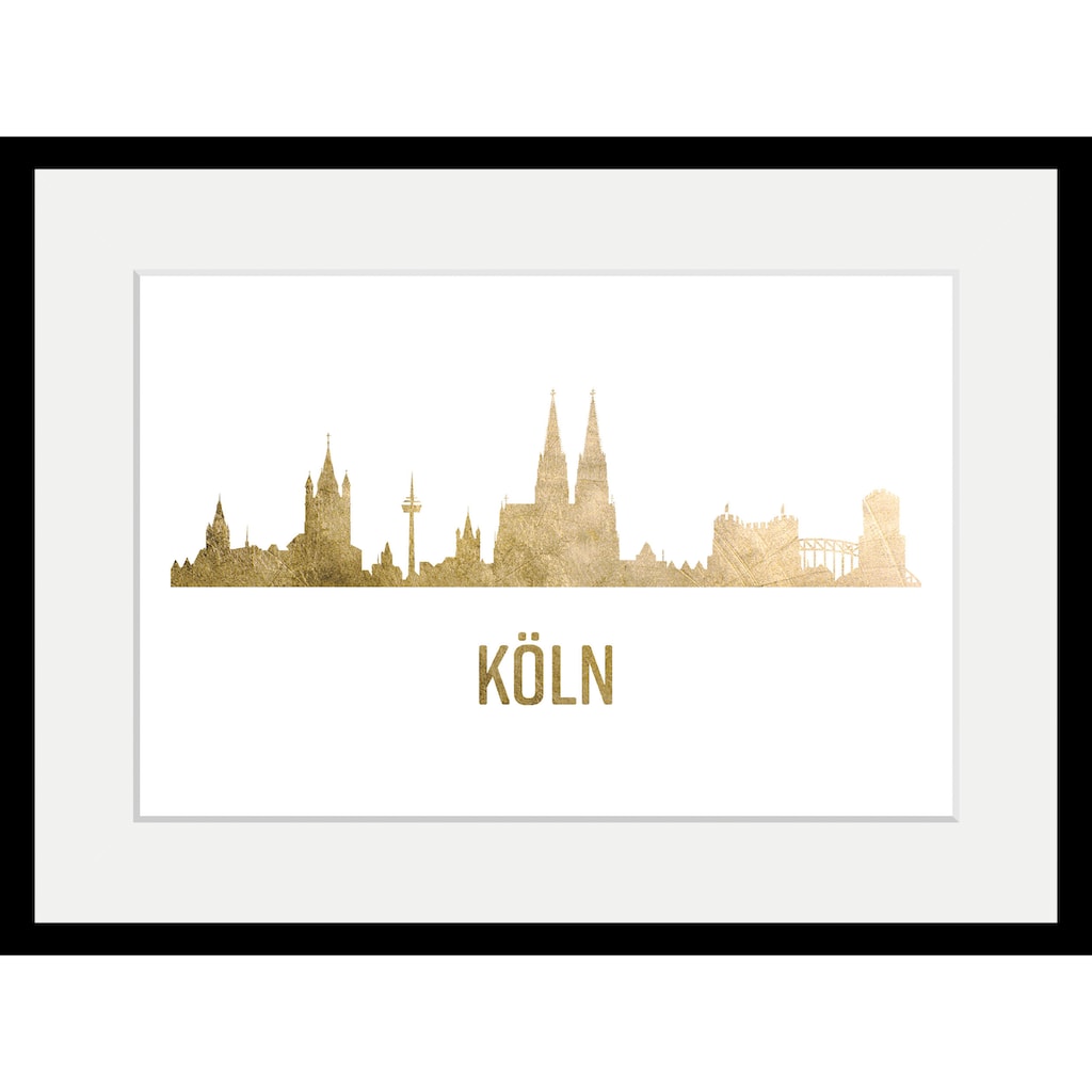 queence Bild »Köln Skyline GOLD«, Städte, (1 St.)