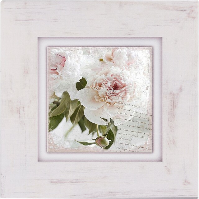 Home affaire Holzbild »Rosa Blume«, 40/40 cm auf Rechnung bestellen