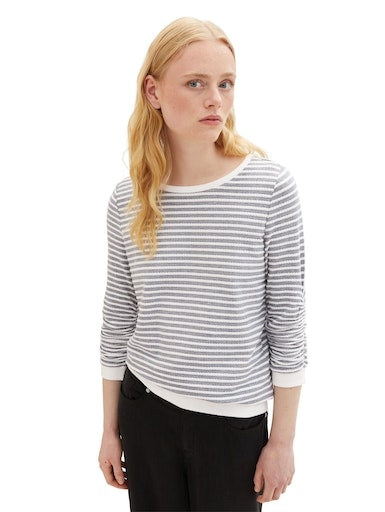 TOM TAILOR Denim Sweatshirt, mit strukturierten Streifen