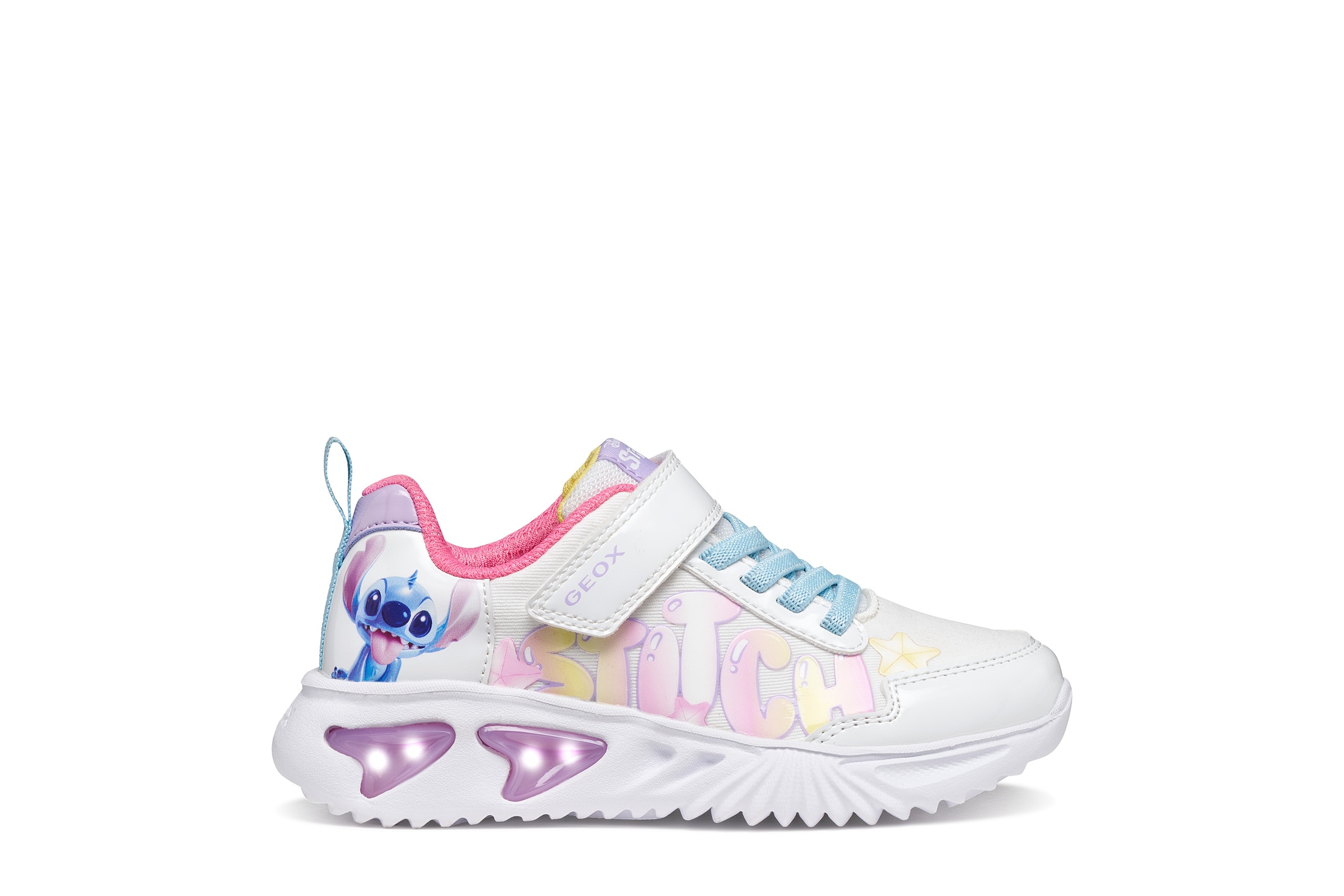 Geox Sneaker »J ASSISTER GIRL DISNEY - LILO & STITCH«  Klettschuh mit Stitch-Motiv, Größenschablone zum Download