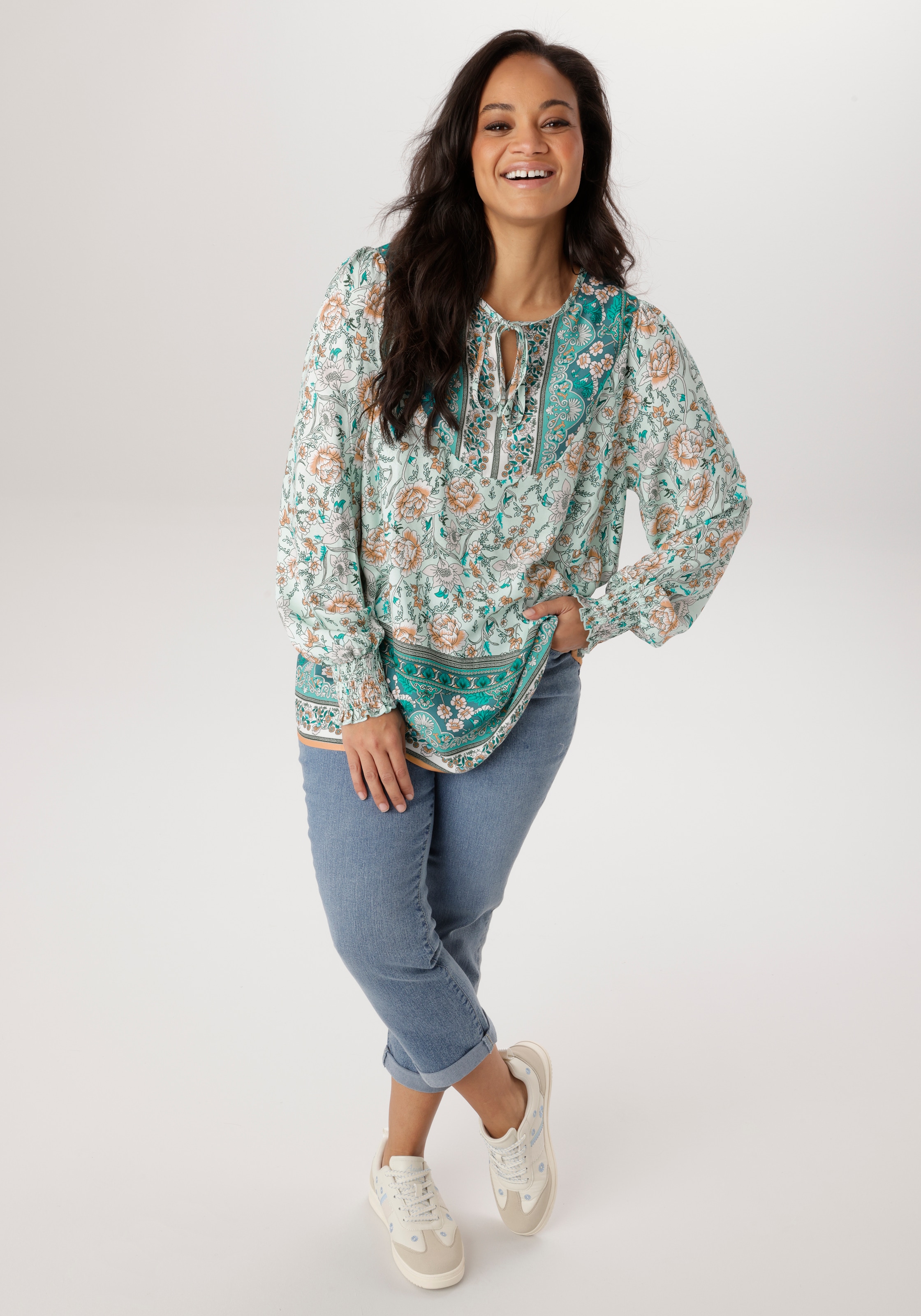 Aniston PLUS Schlupfbluse in Blumendessin - NEUE KOLLEKTION