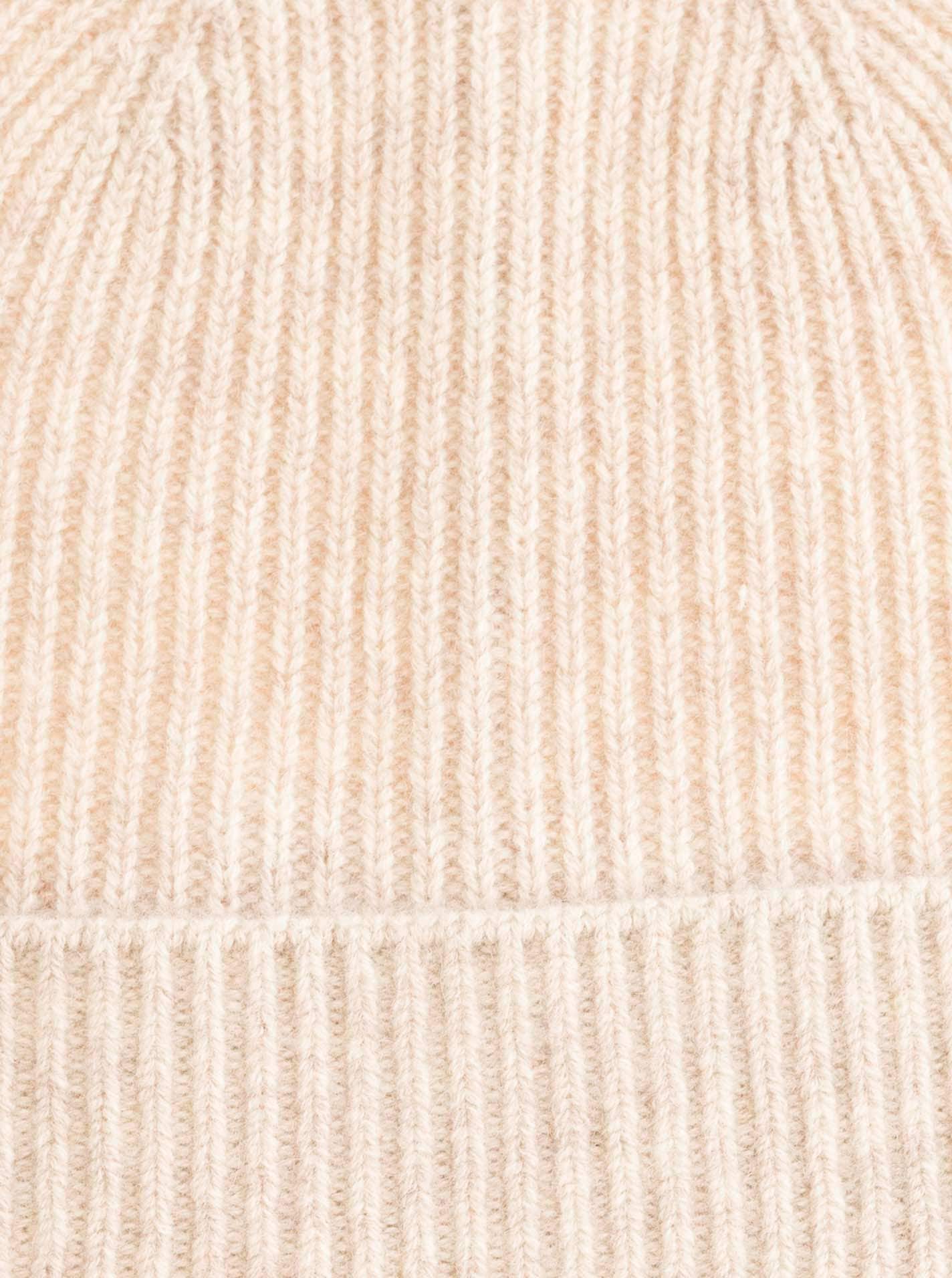 Zwillingsherz Beanie Feinripp, breiter Umschlag, Wolle