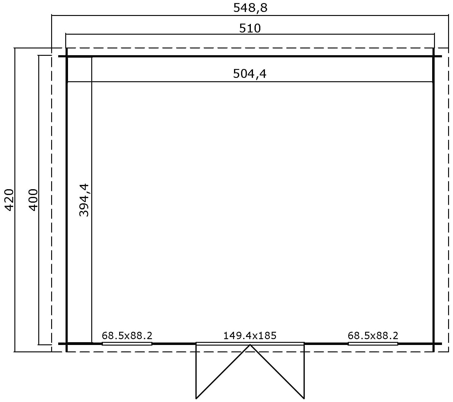 LASITA MAJA Gartenhaus »Wels 5« Blockbohlenhaus 28mm, Fundamentmass 5100x4000 , Schwedenrot