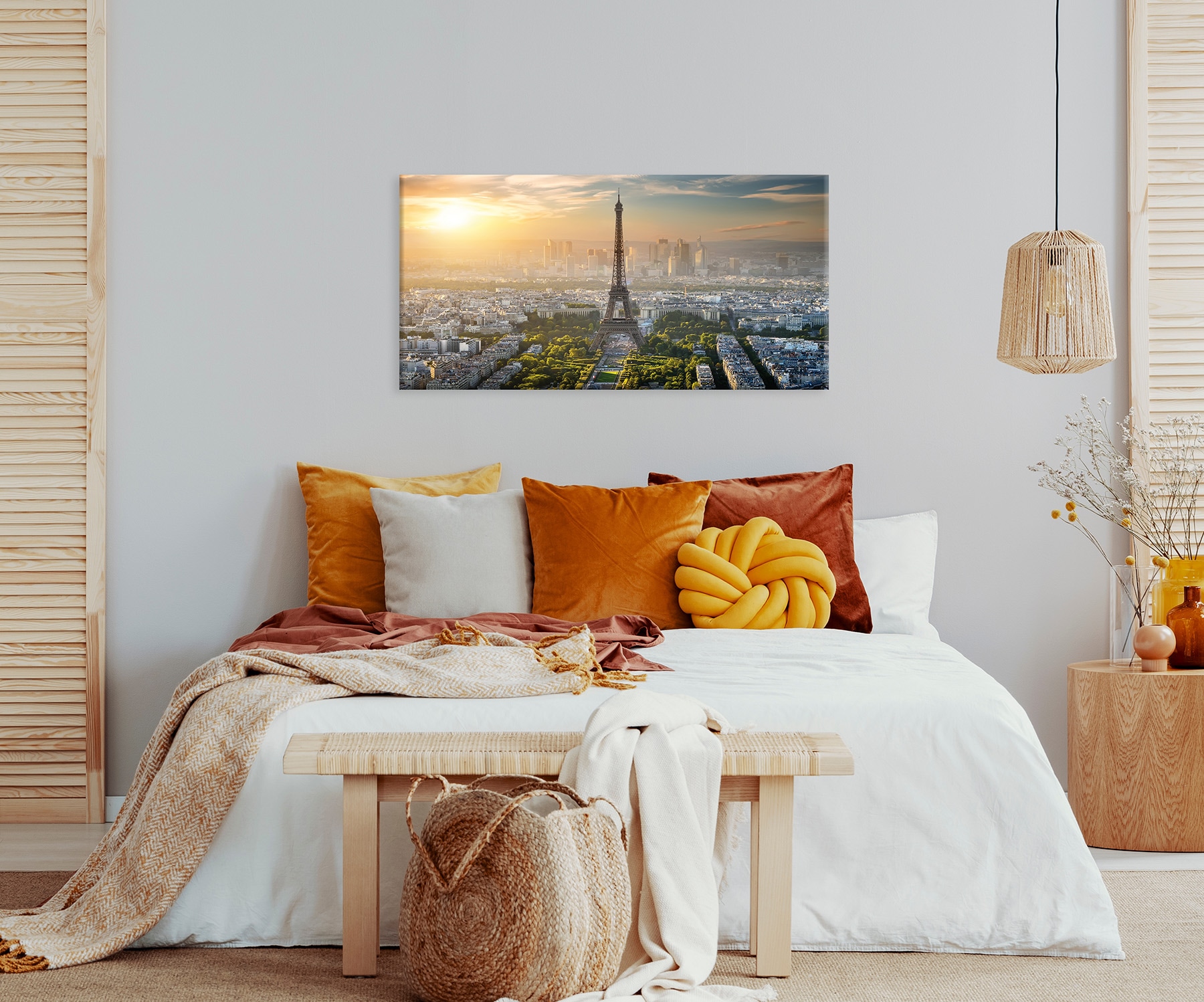Bönninghoff Leinwandbild »Wandbild EIFFELTURM PARIS 50x100 cm – Leinwandbild Keilrahmen Deko« Frankreich | Paris | Sonnenuntergang | Stadt 1 Stk. tlg. auf Keilrahmen gespannt