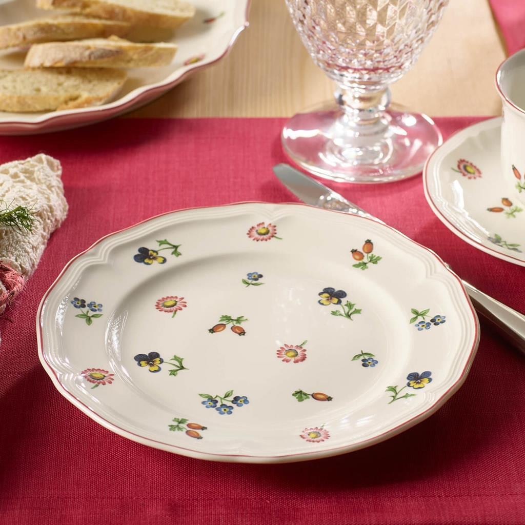 Villeroy & Boch Frühstücksteller »Frühstücksteller Petite Fleur ø 20,7 cm 6er Set weiß« Spülmaschinengeeignet, Mikrowellengeeignet