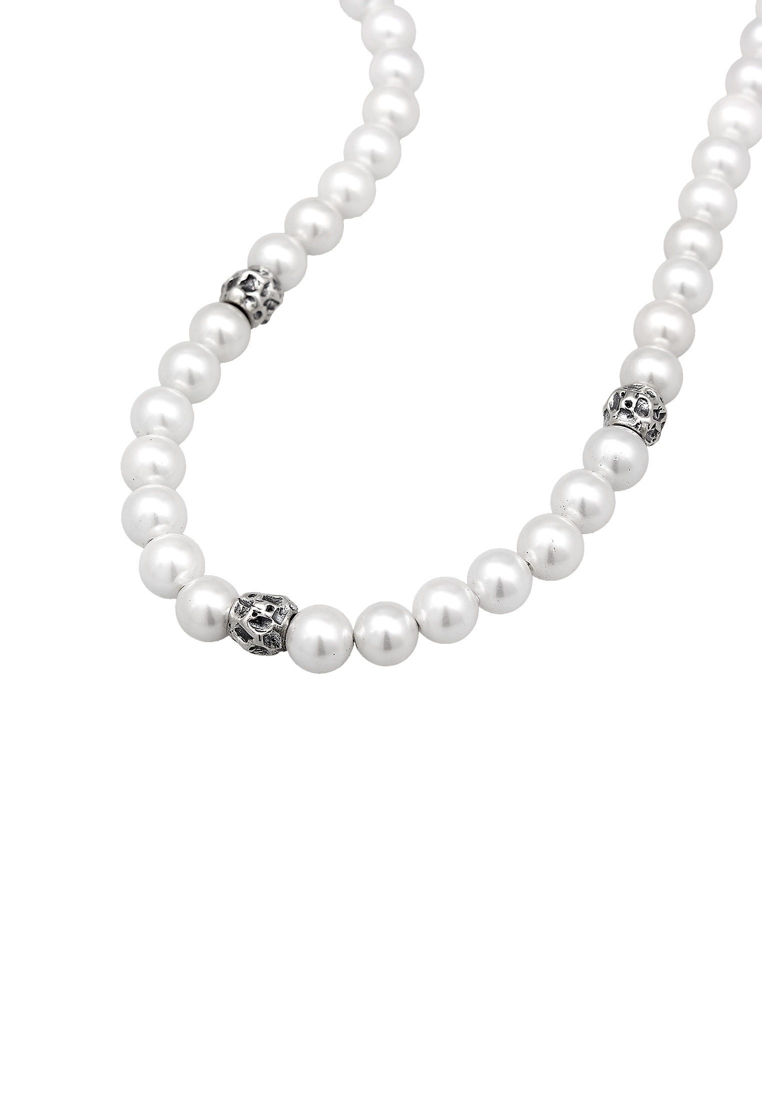 HAZE & GLORY Silberkette »Halskette Herren Perlenkette Organic Beads 925 Silber«