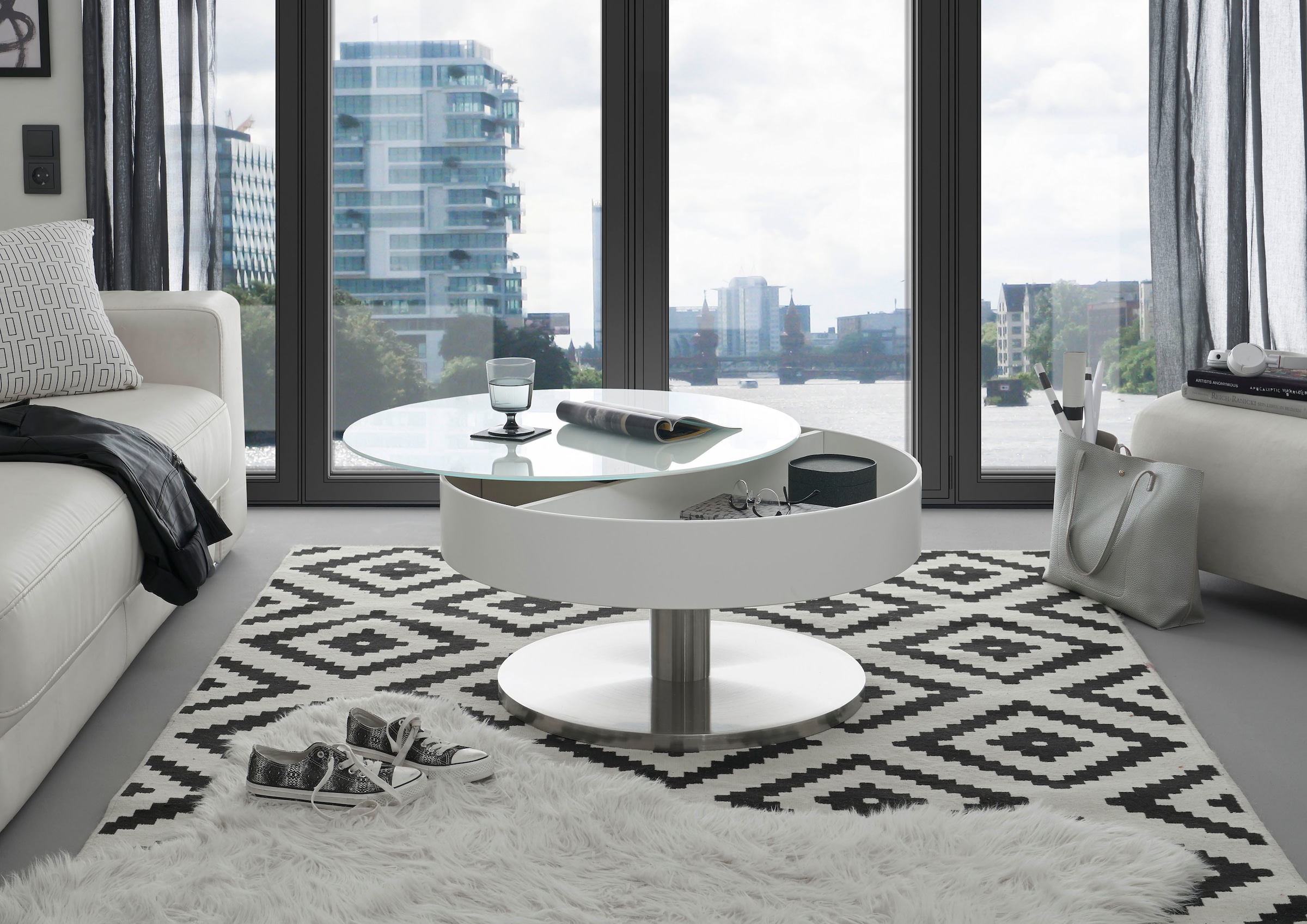 MCA furniture Couchtisch bestellen Raten Tischplatte Innenfach »Suva«, mit auf drehbar
