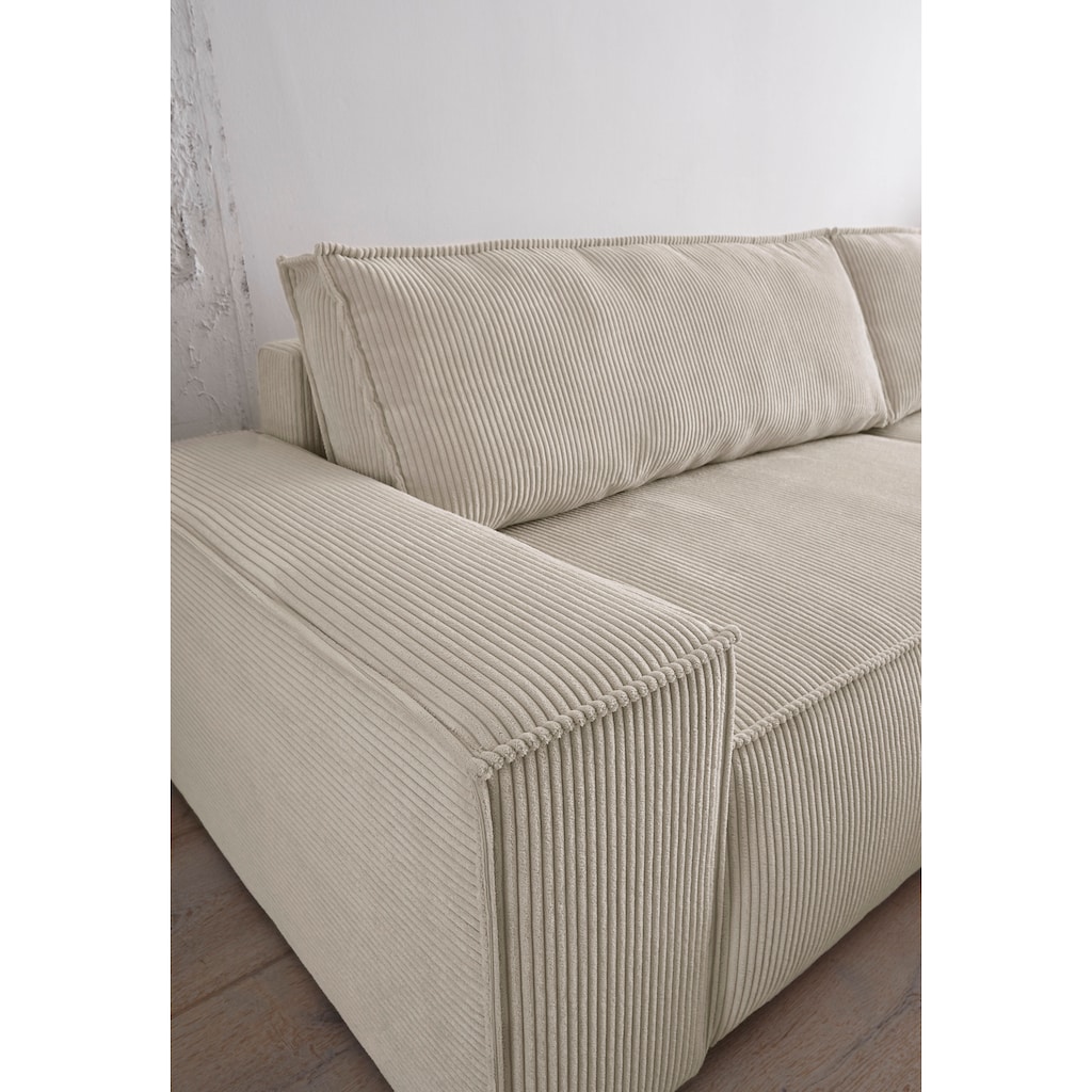 Ecksofa SHERWOOD Schlafsofa, mit Bettkasten, Cord-Bezug