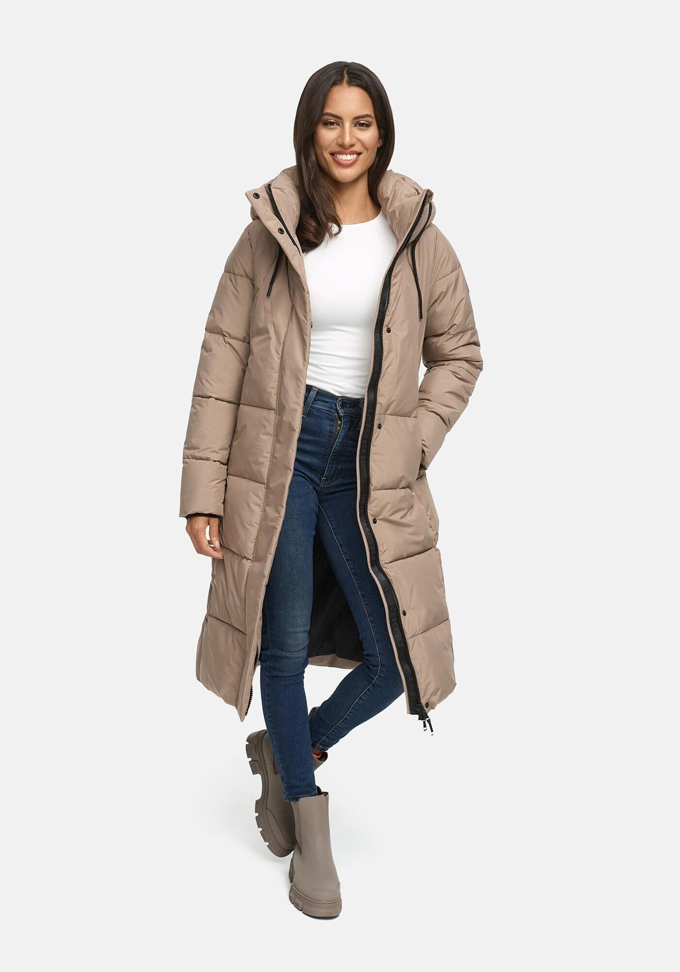 Marikoo Winterjacke »Marikoo Chumanii Damen Herbst Winter Steppmantel Parka lang N057«