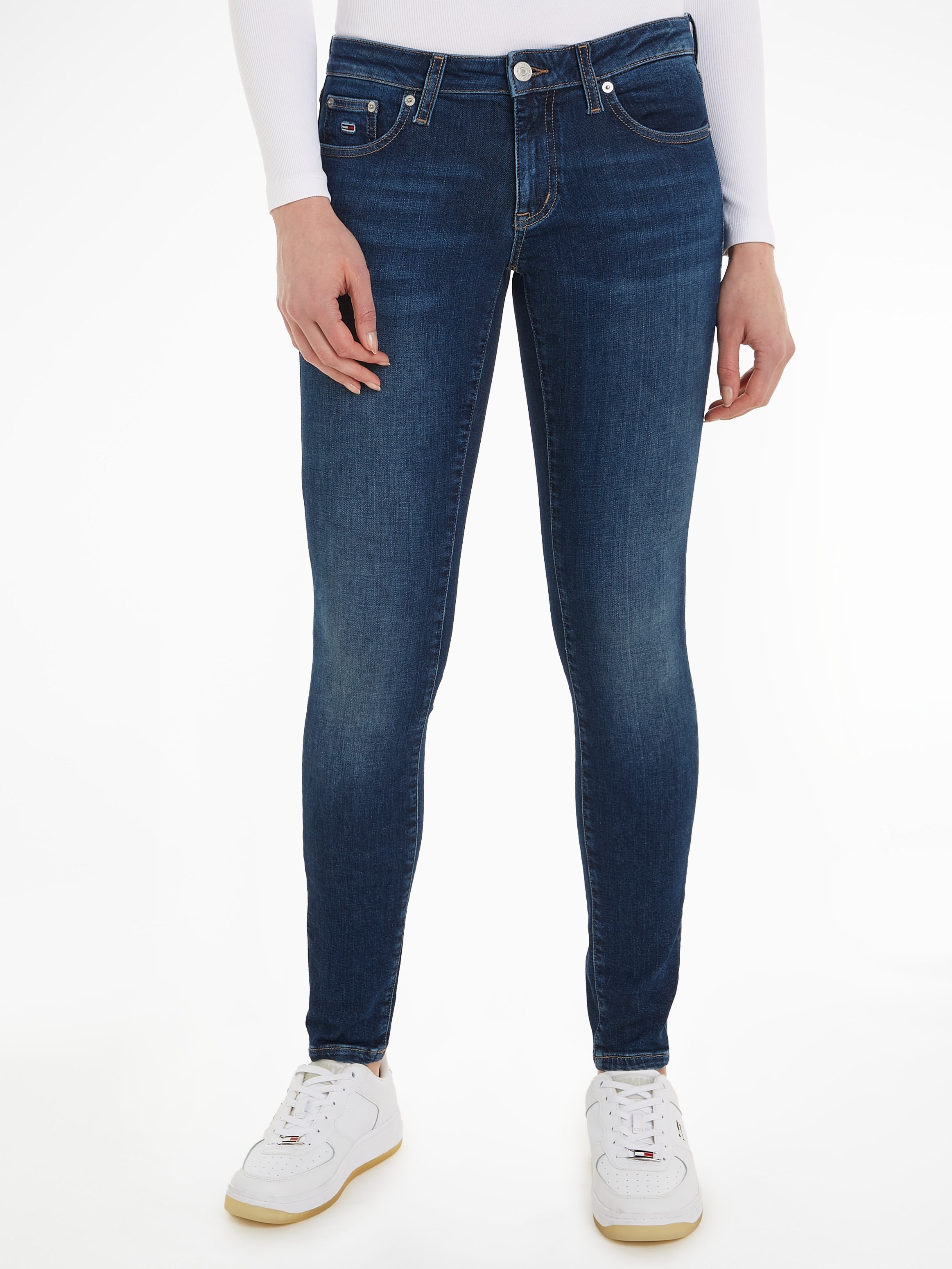 Slim-fit-Jeans »Skinny Jeans Marken Low Waist Mittlere Leibhöhe«, mit Faded-Out Effekten