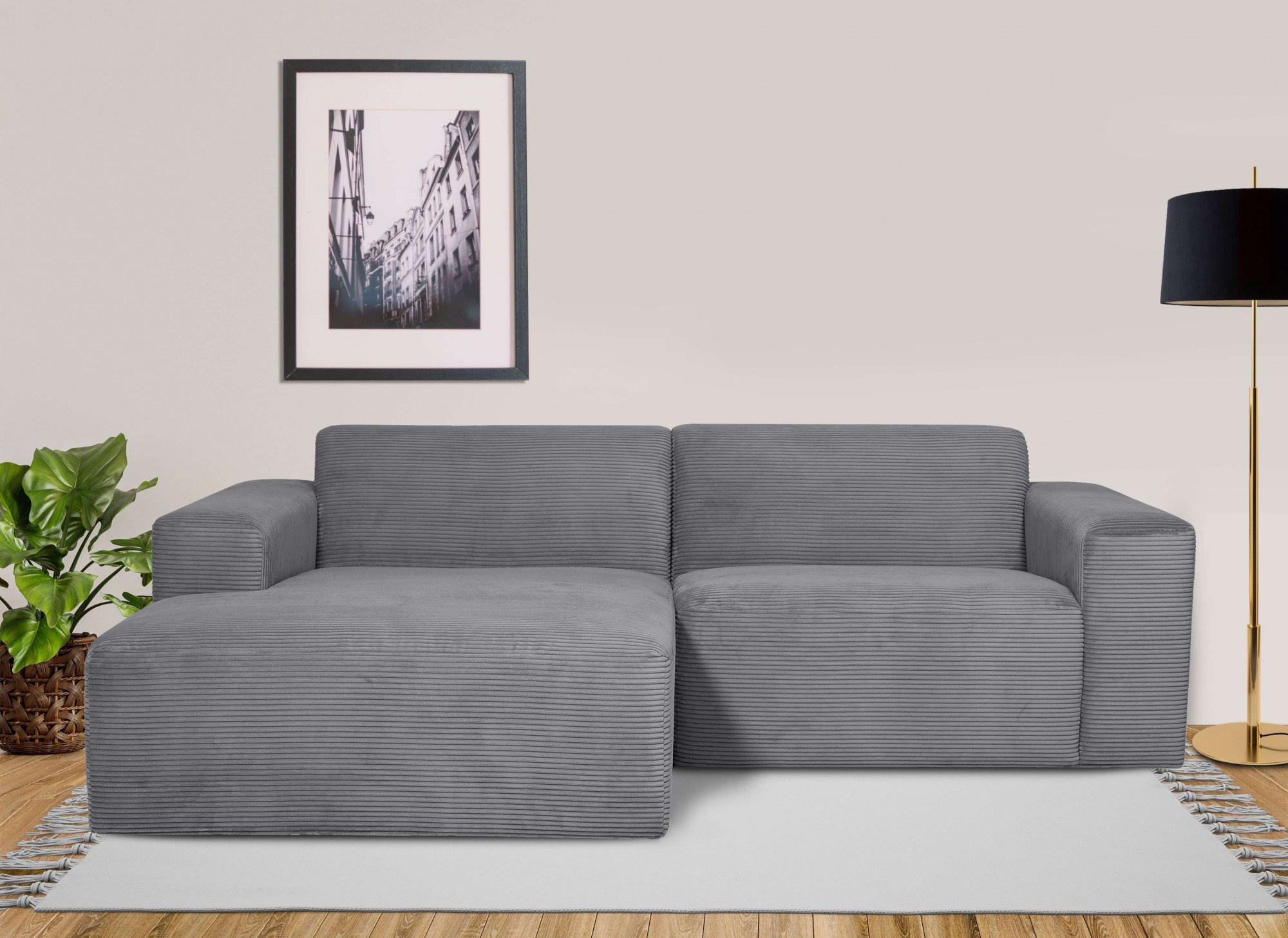 INOSIGN Ecksofa »Koa,228cm, L-Form, Modulsofa, Webstoff, Cord«, Designsofa in Cord, weicher Lounge-Sitzkomfort