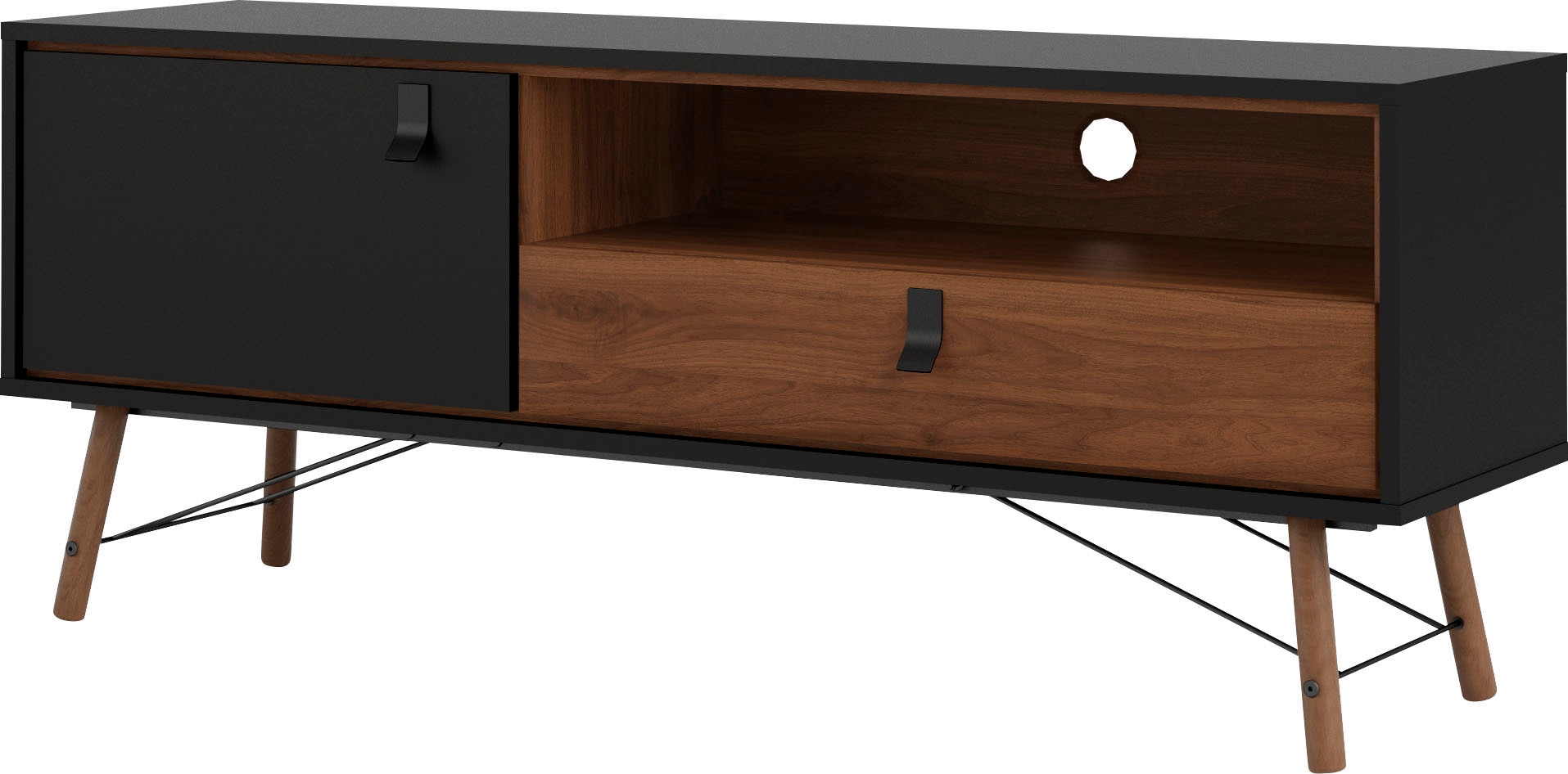 andas TV-Board »TV-Möbel, Fernsehtisch, TV-Unit, Media-Möbel, Sideboard,«, TV-Kommode, Breite/Höhe 150/60 cm, 1 Tür, 1 offenes Fach, 1 Schublade