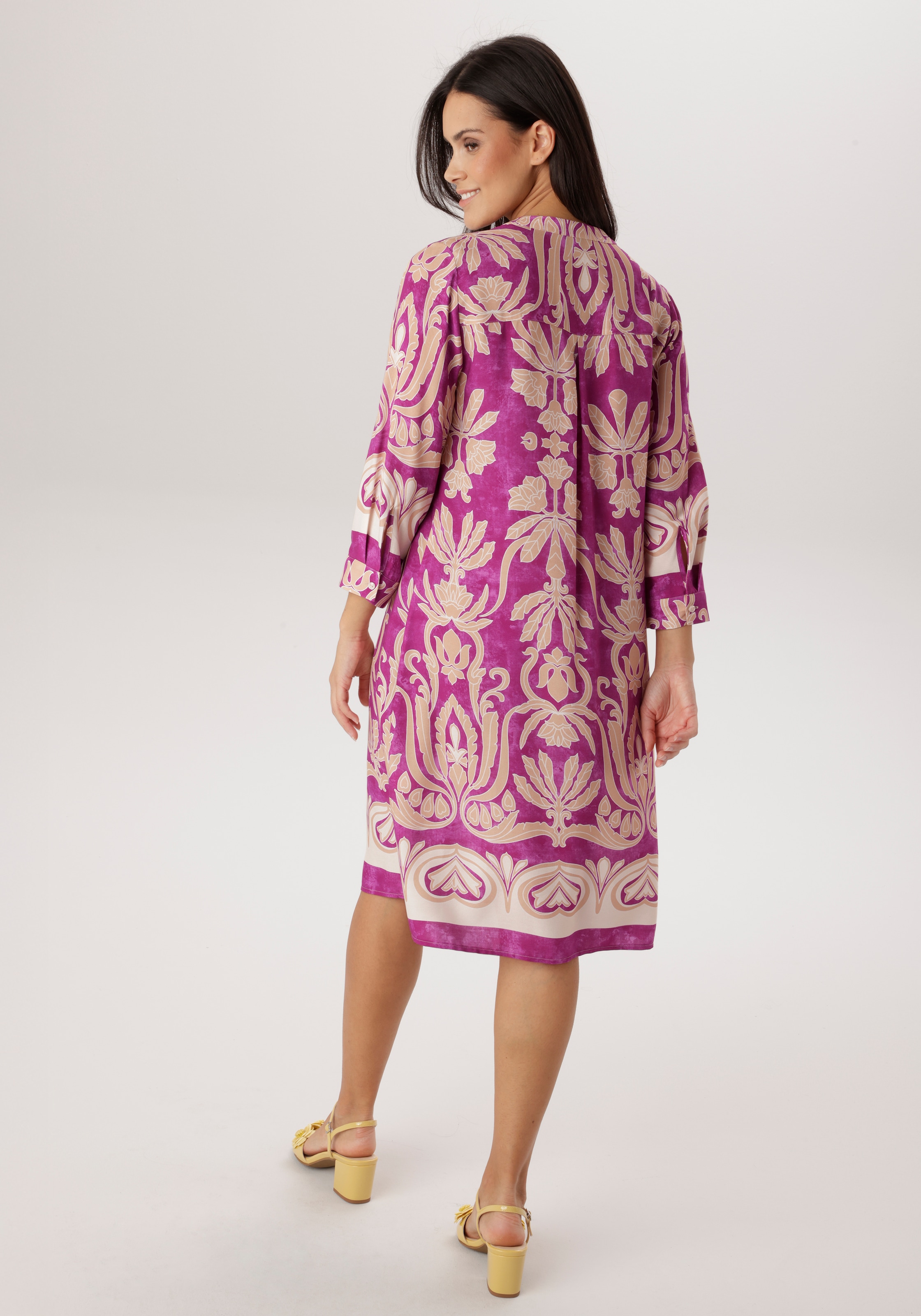 Aniston SELECTED Blusenkleid mit ornamentaler Blüten- und Blättermusterung - NEUE KOLLEKTION