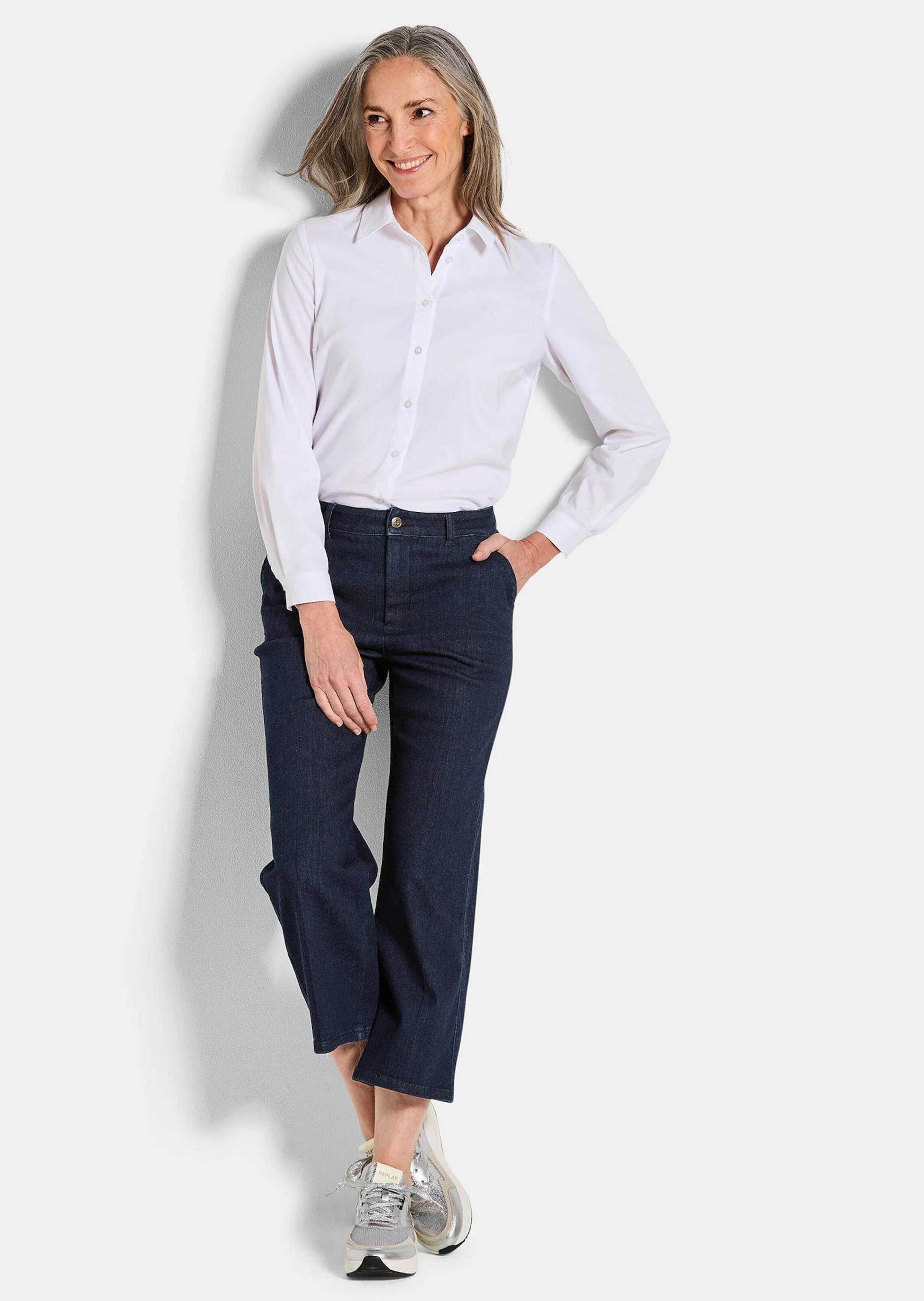 GOLDNER Regular-fit-Jeans »Weite 7/8-Jeans VERA mit Formbund« used Waschung