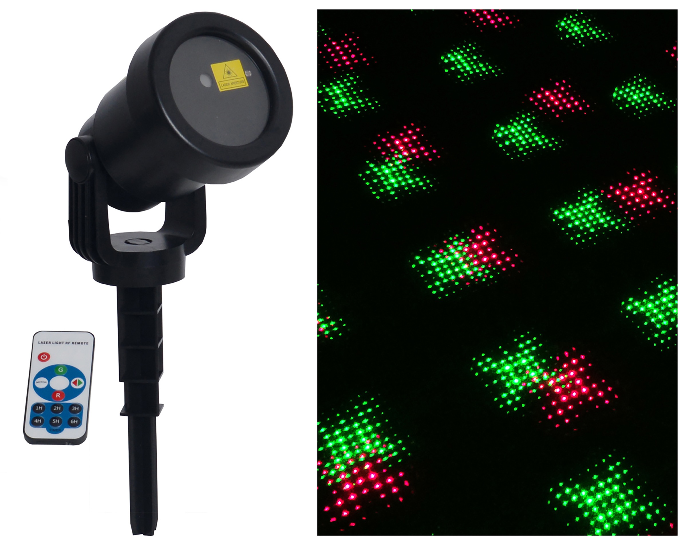 näve Laserstrahler »LED Projektor«, 1 flammig, Leuchtmittel LED-Modul | LED fest integriert-Laser, Projektionsfarbe rot und grün, diverse Programme, Funk-Fernbedienung