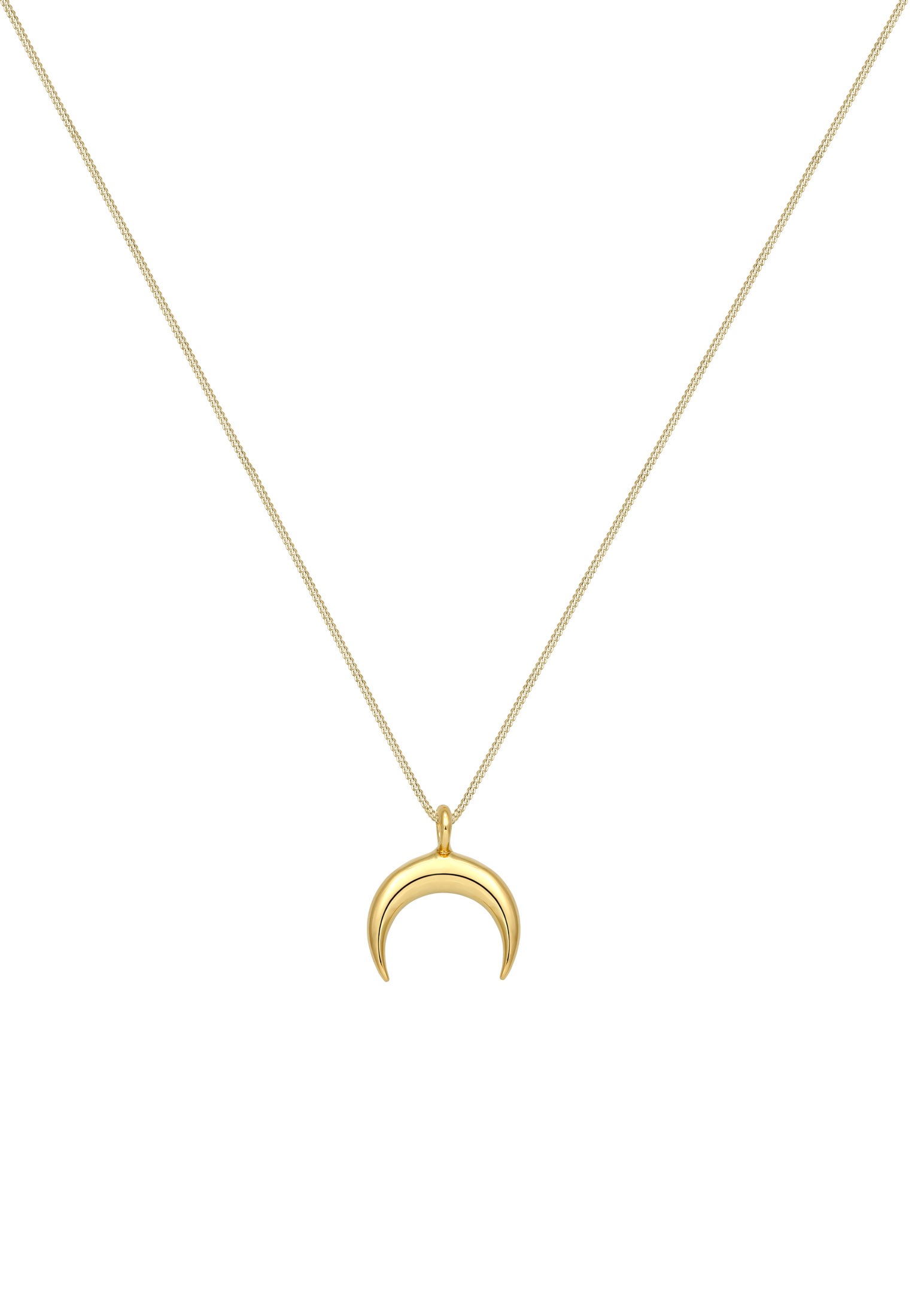 Elli Premium Kette mit Anhänger »Halskette Halbmond 375 Gelbgold«