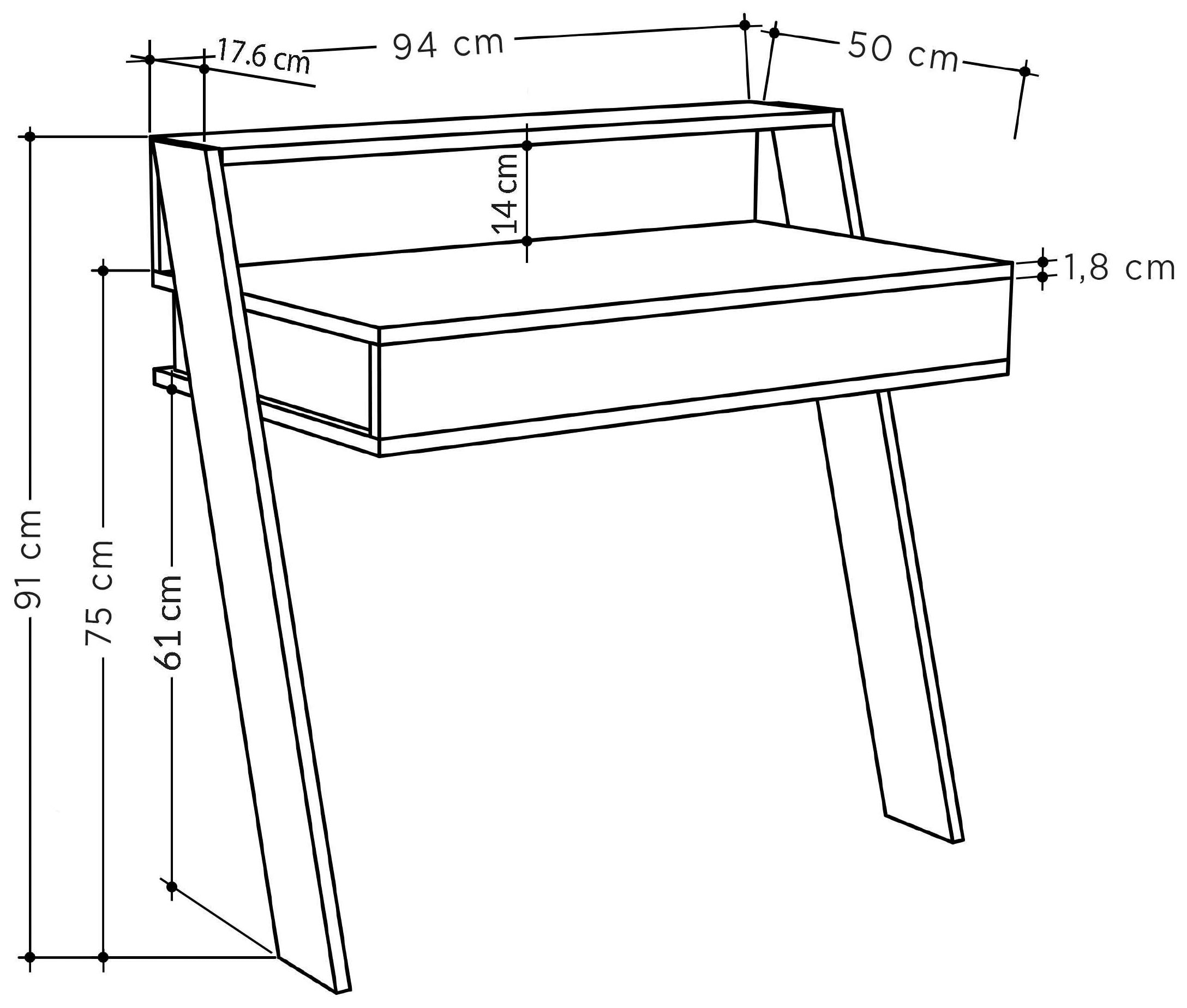 Decortie Schreibtisch »COWORK SCHREIBTISCH« Packung, 1 Stk. tlg. Leichte Montage, Lagerung, Platzsparend