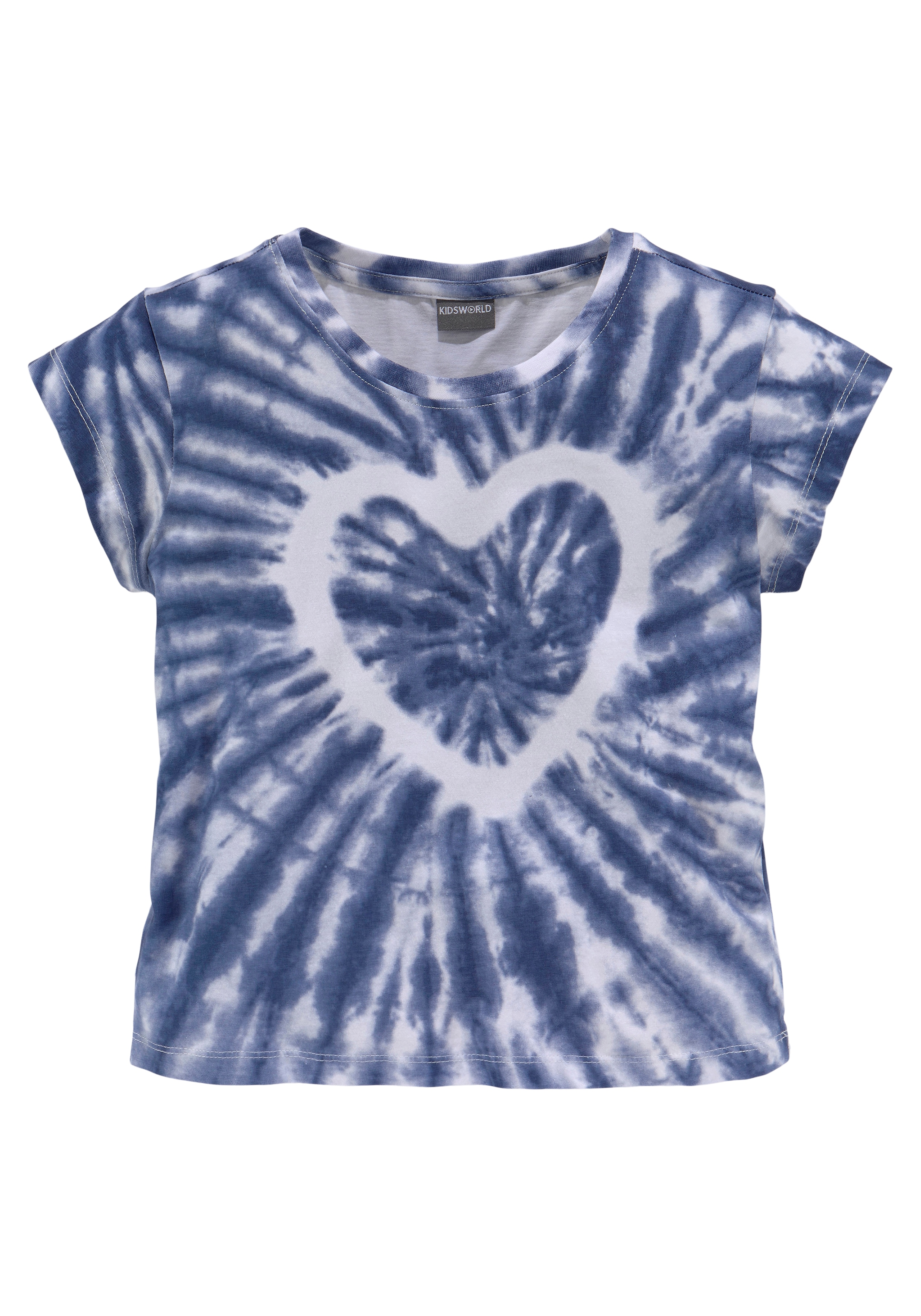 KIDSWORLD T-Shirt »Herz Batik«, Kurzarm, gerade Passform, vielseitig gemustert