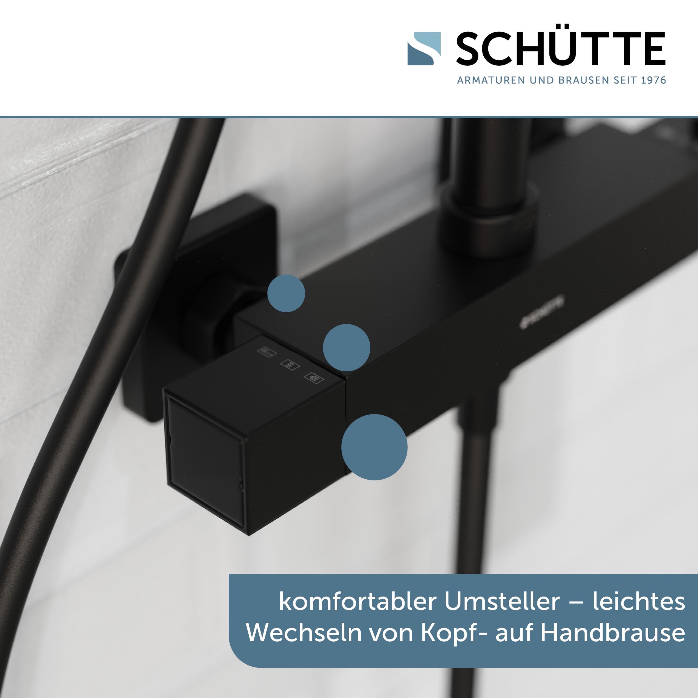 Schütte Duschbrause »TRENTO«, (Set), mit Thermostatarmatur, 3-fach verstellbar, Antikalk-Noppen