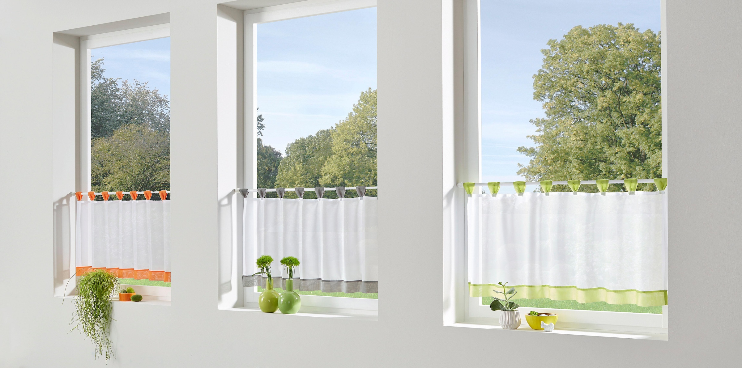 my home Scheibengardine »Bitola« Schlaufen 1 Stk. tlg. Fertiggardine, transparent