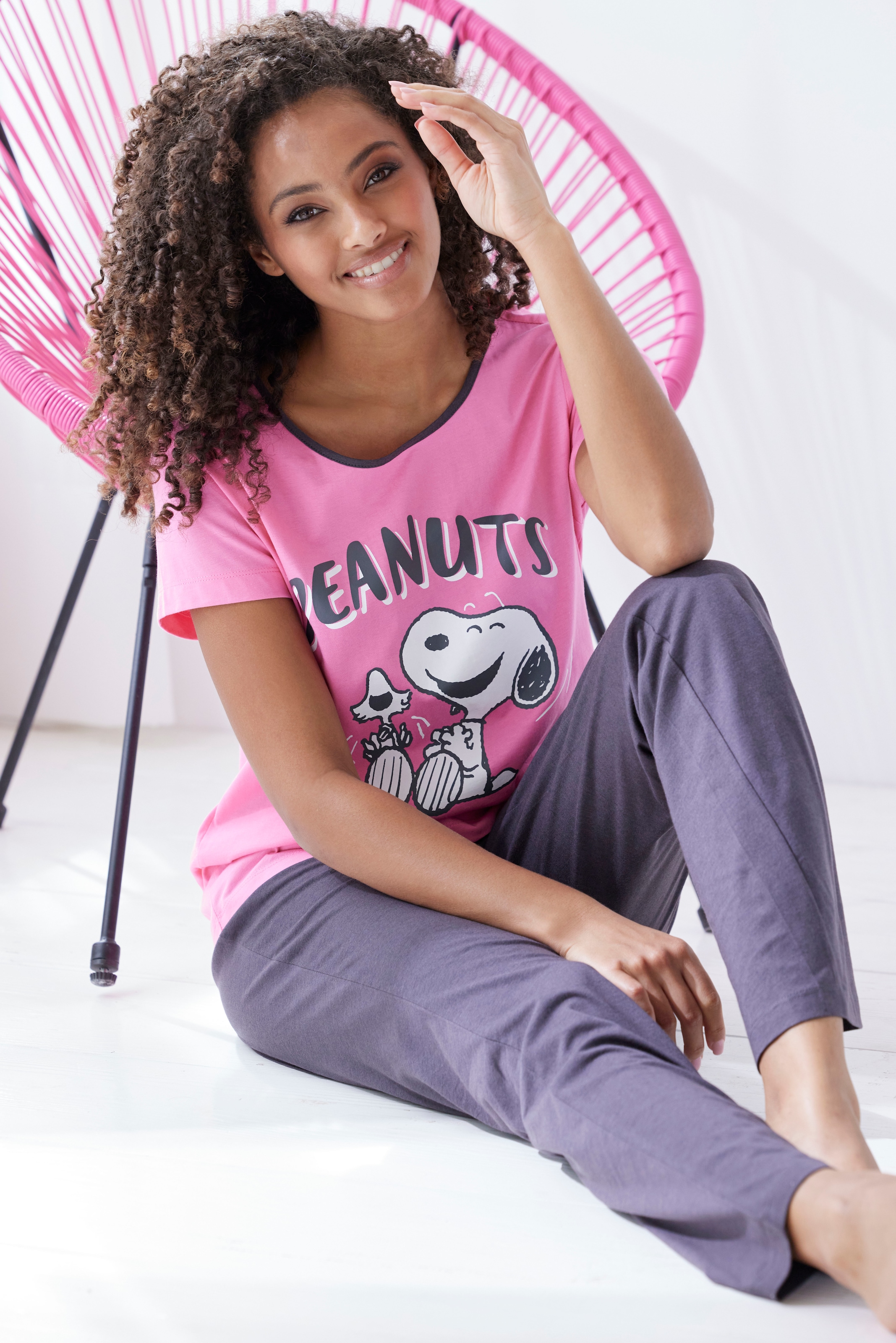 Peanuts Pyjama, (2 tlg.), mit Snoopy Druck